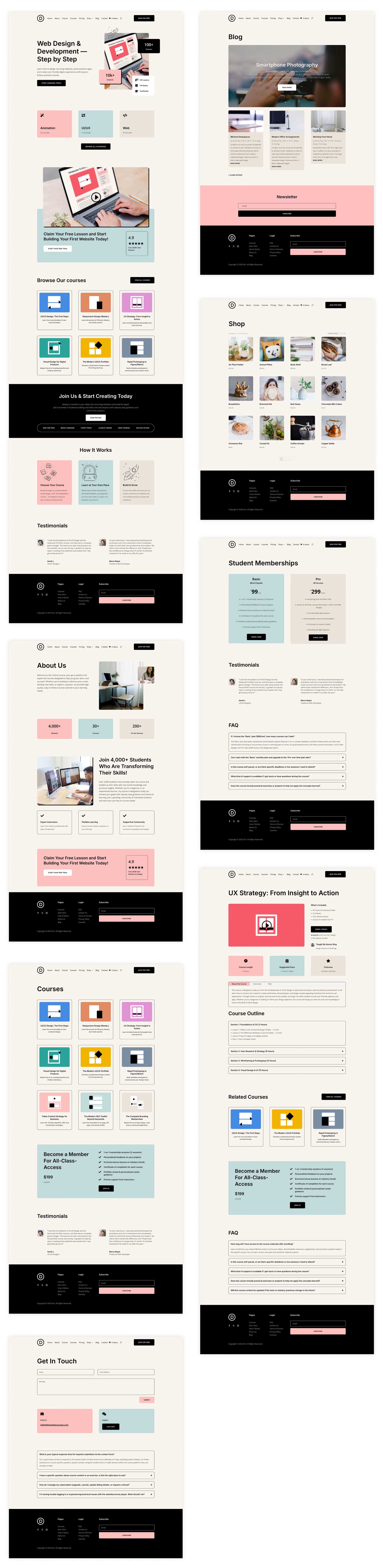 online courses starter site for Divi