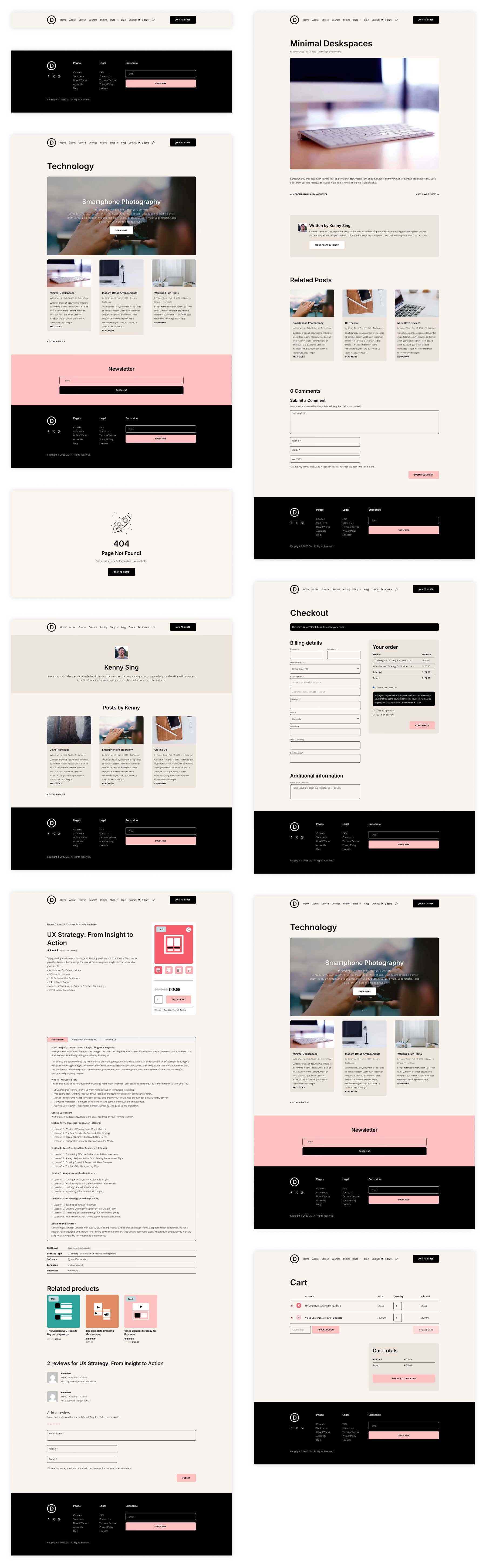 online courses starter site for Divi