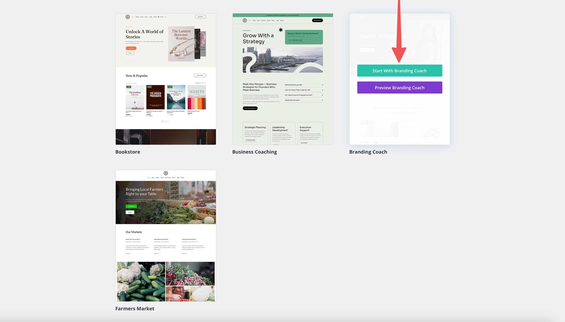 Branding Coach starter site for Divi