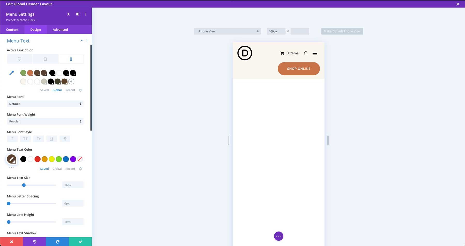 Matcha starter site for Divi