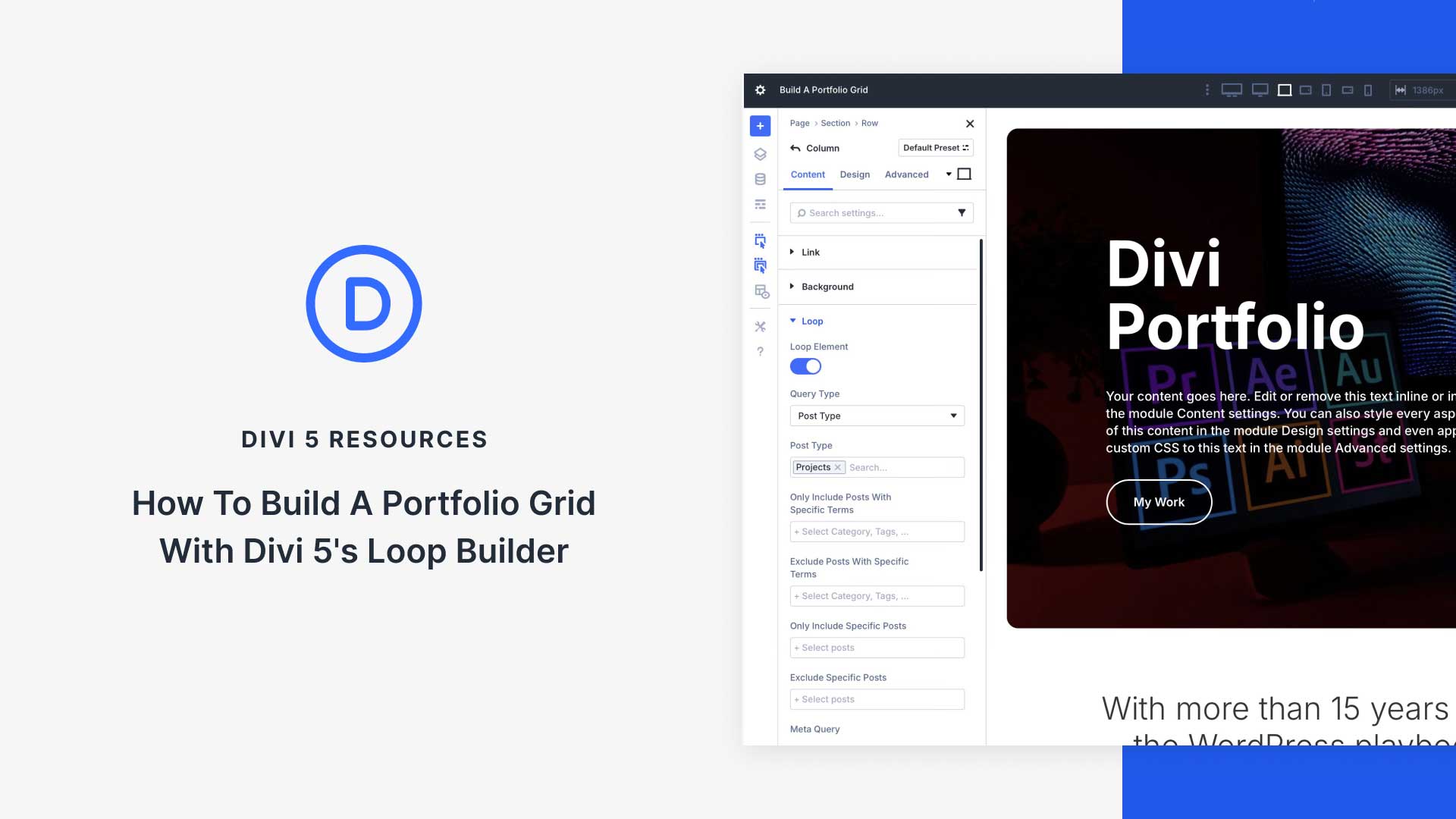 How To Build A Portfolio Grid With Divi 5’s Loop Builder