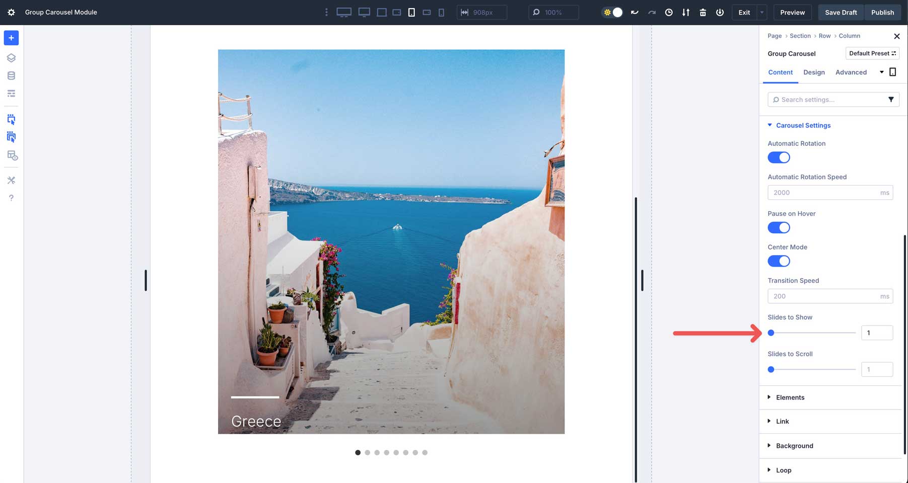 Group Carousel module in Divi 5