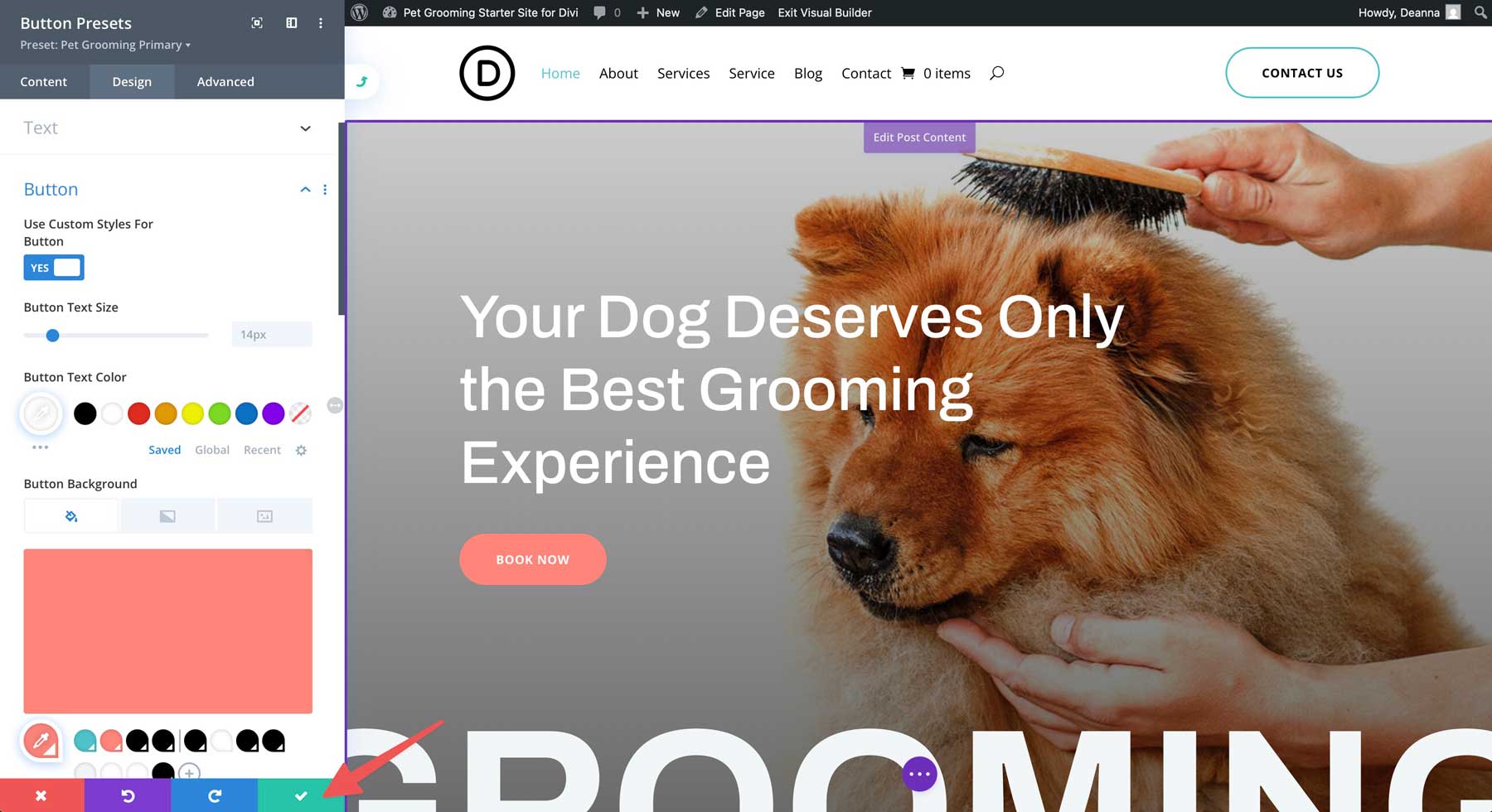 Pet Grooming starter site for Divi