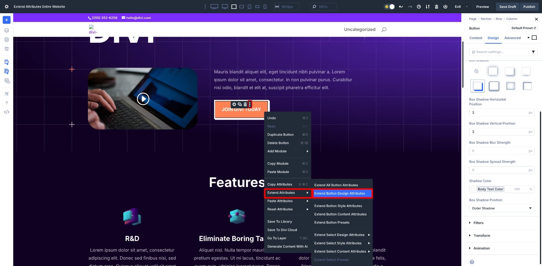 choose extend attributes