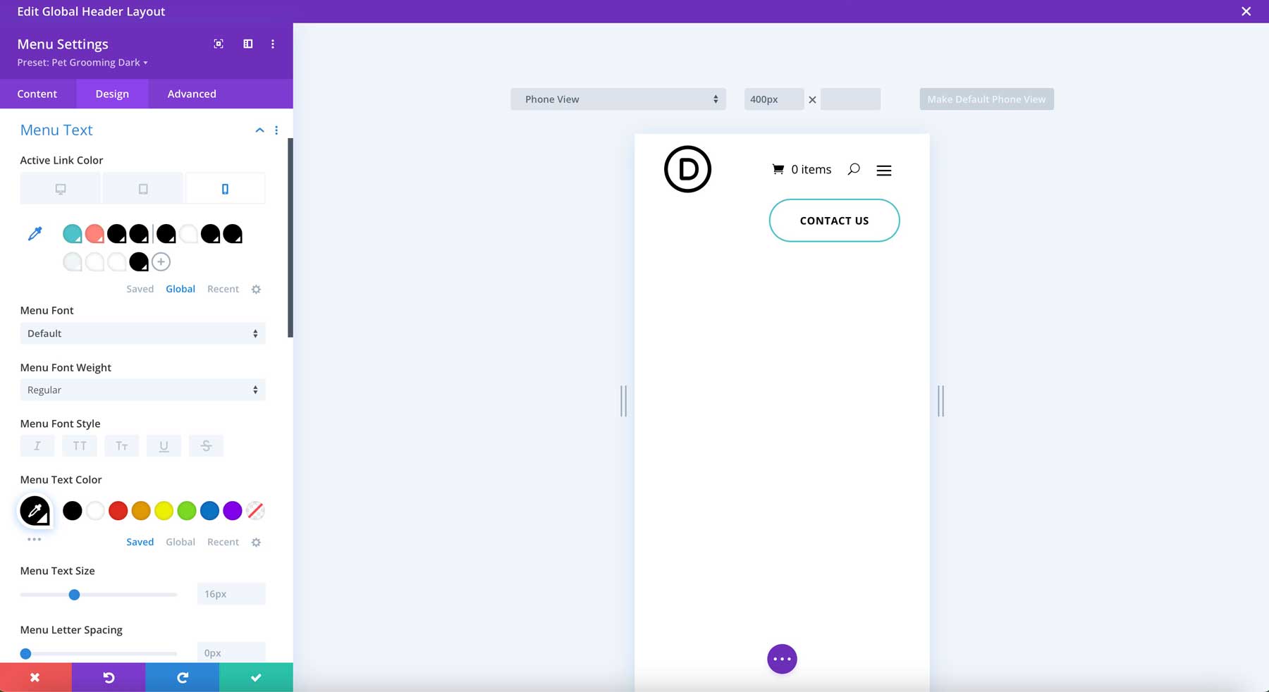 Pet Grooming starter site for Divi