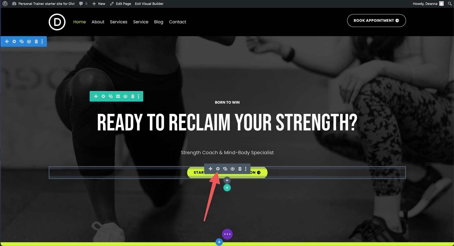 Personal Trainer starter site for Divi