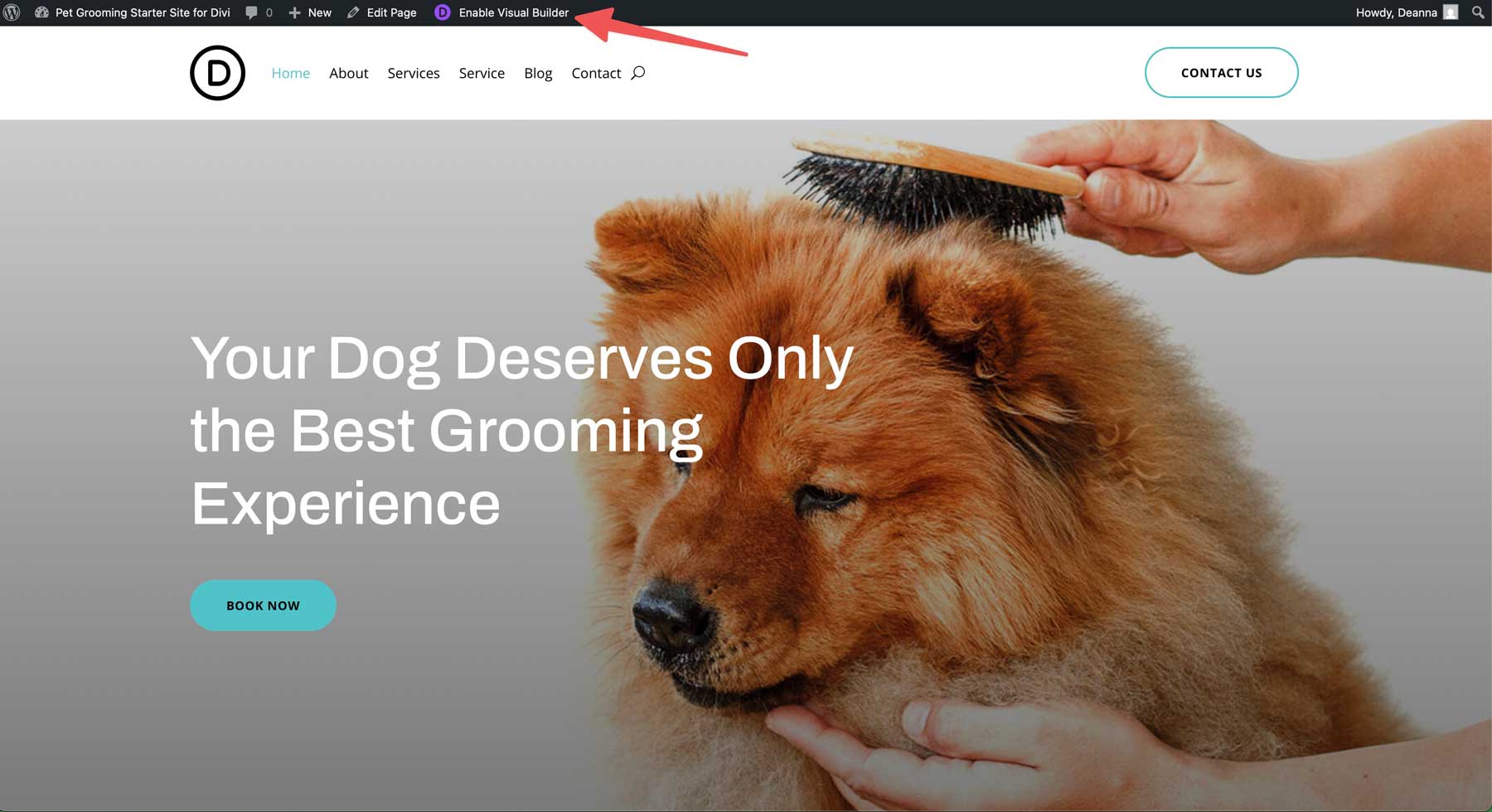 Pet Grooming starter site for Divi