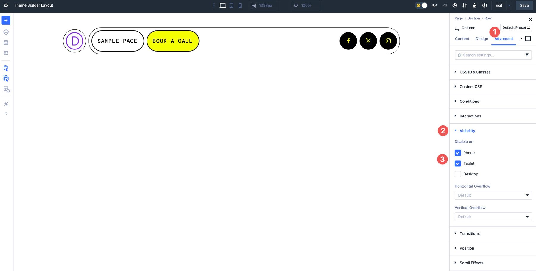 Flexbox headers in Divi 5