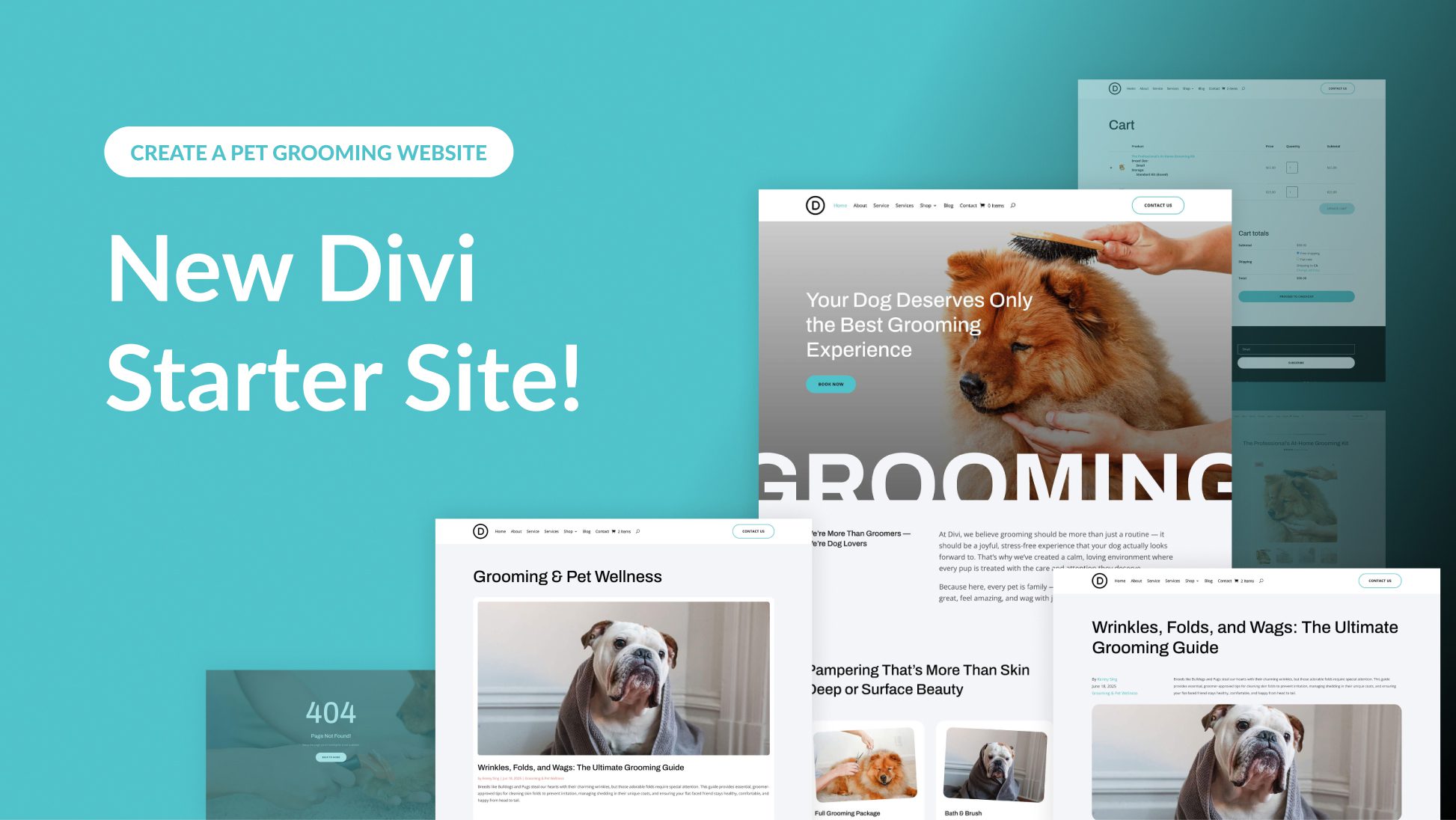 New Pet Grooming Starter Site for Divi (Quick Install)