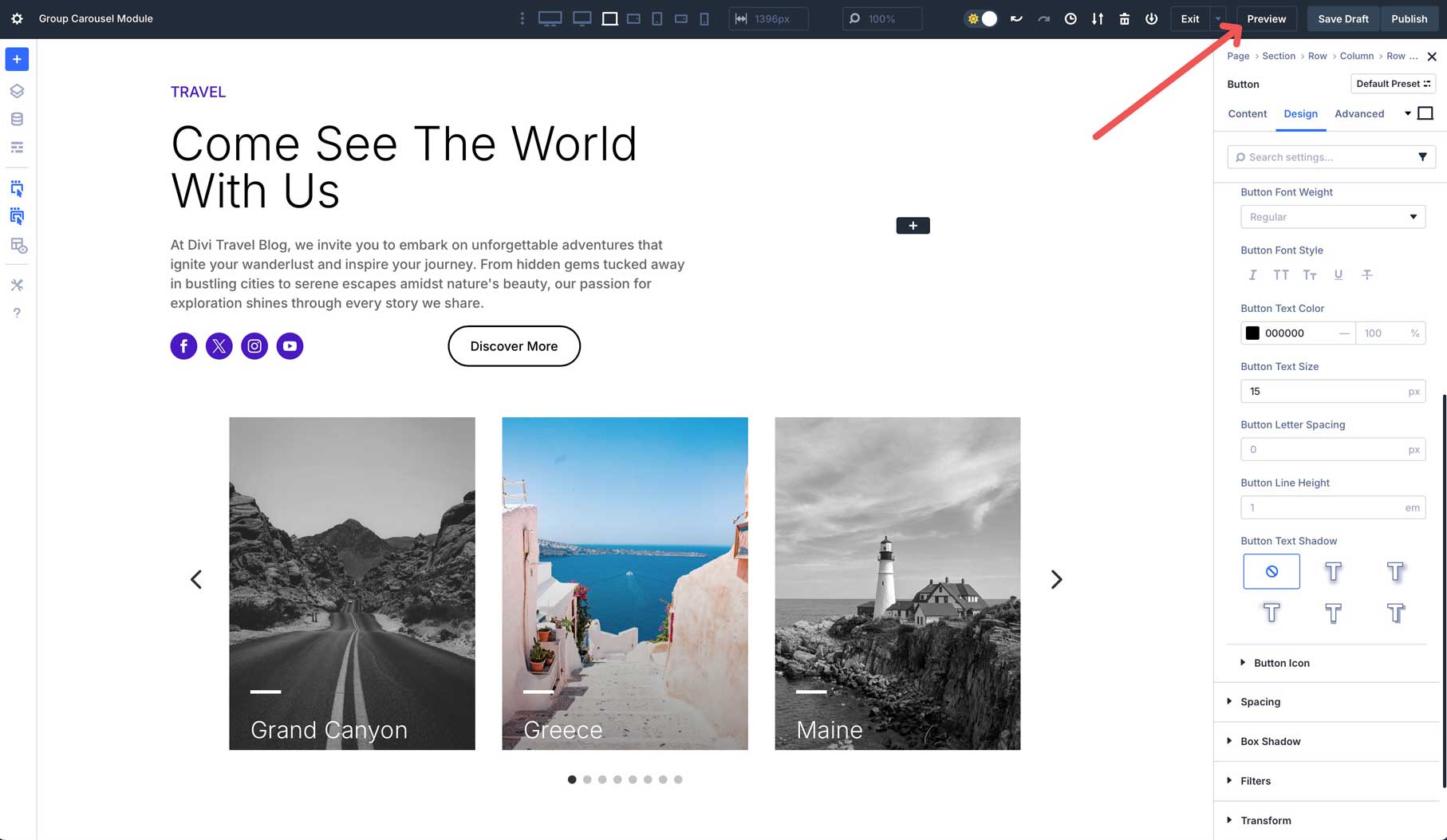 Group Carousel module in Divi 5