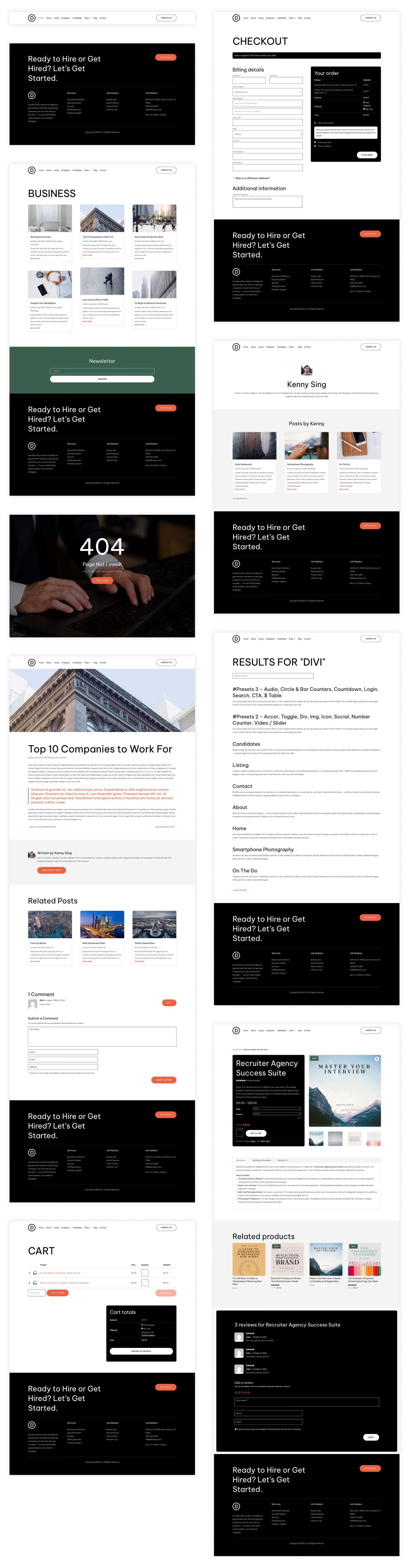 recruiter starter site for Divi