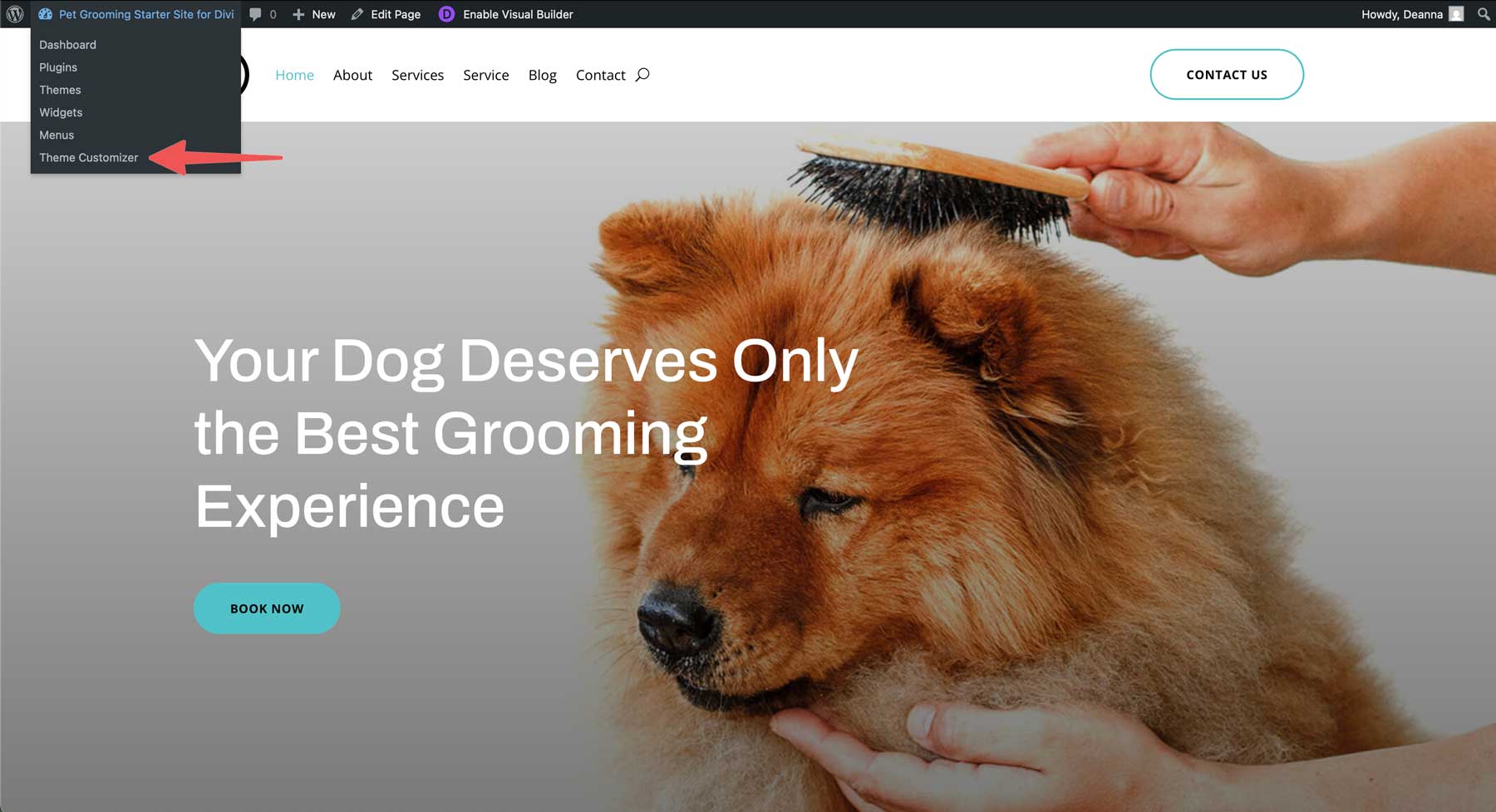 Pet Grooming starter site for Divi
