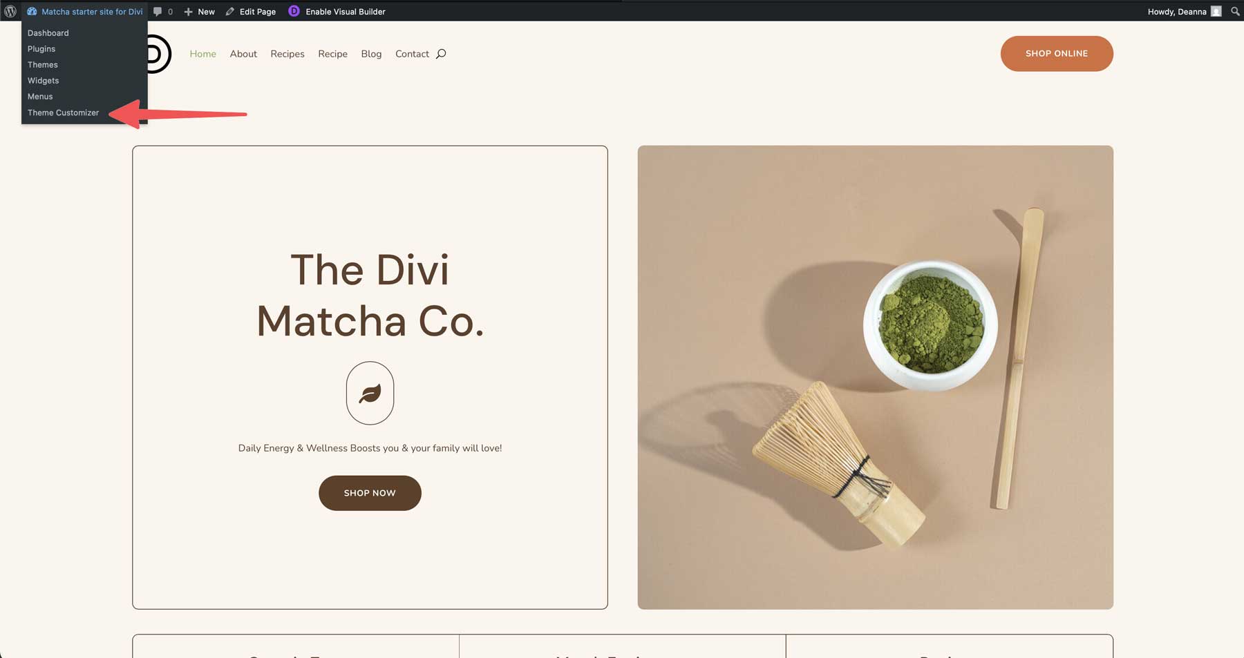 Matcha starter site for Divi