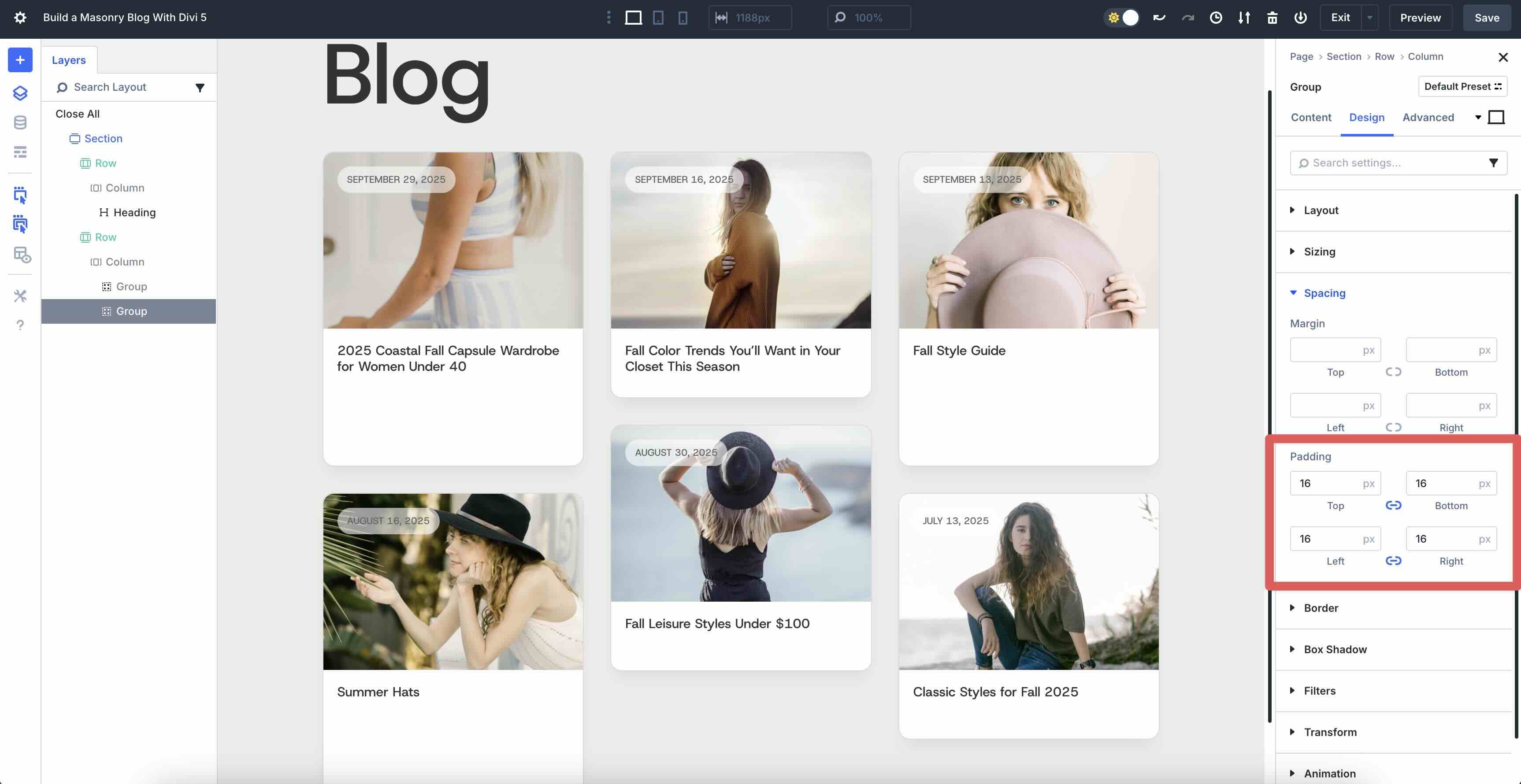 Masonry Blog With Divi 5