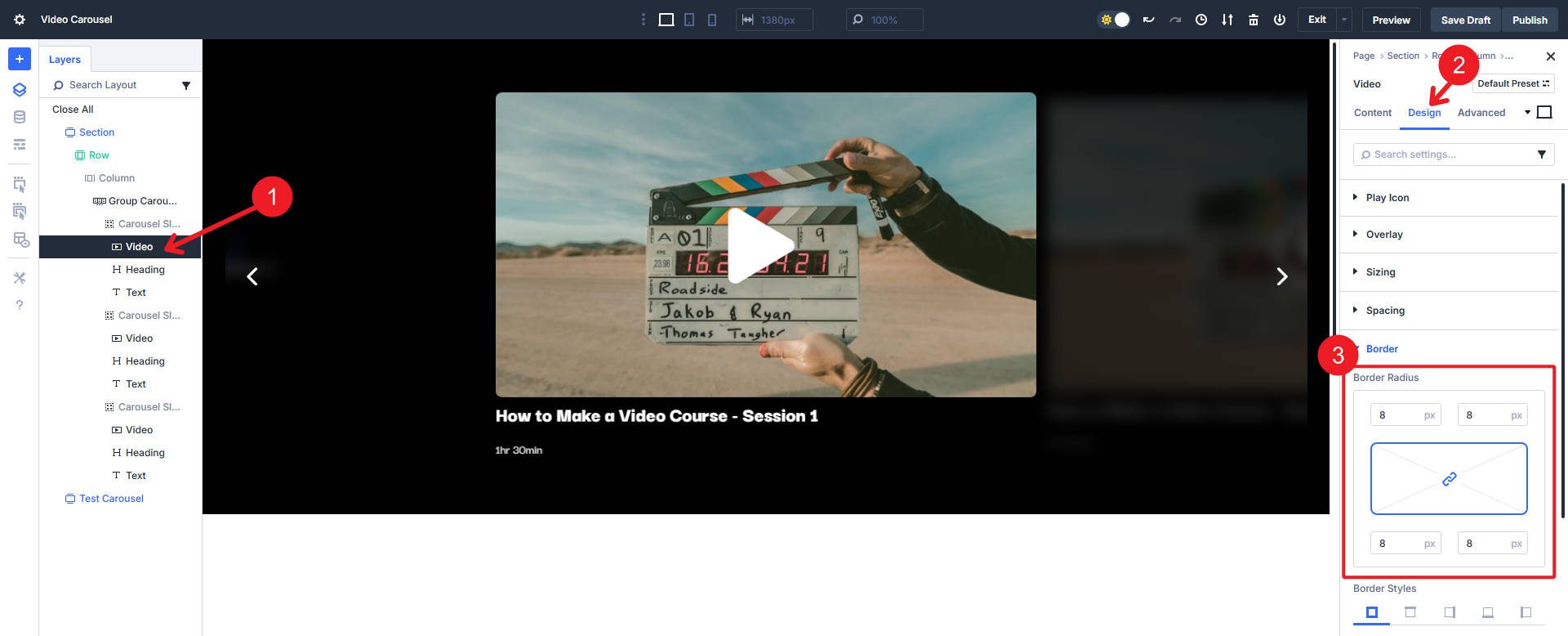 Add Border Radius on the Video Module