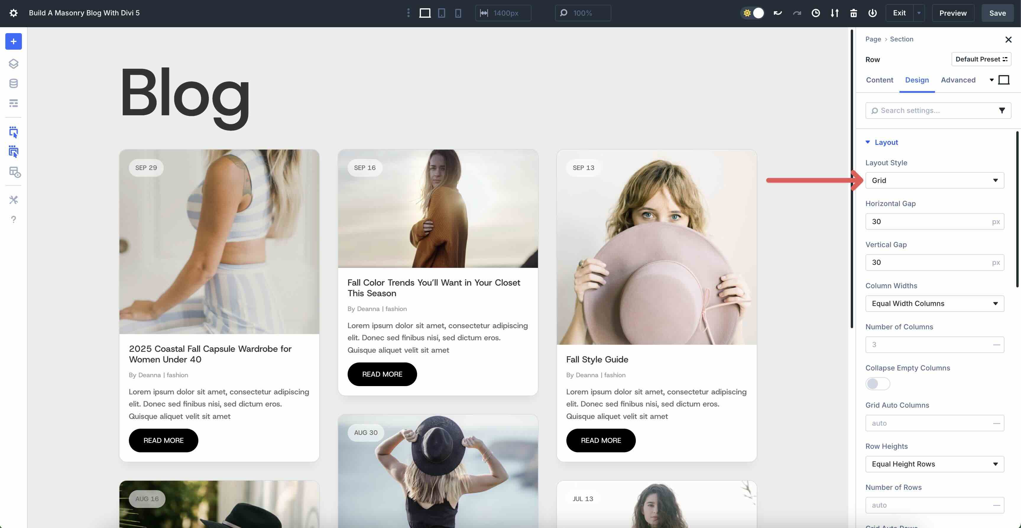 Masonry Blog With Divi 5