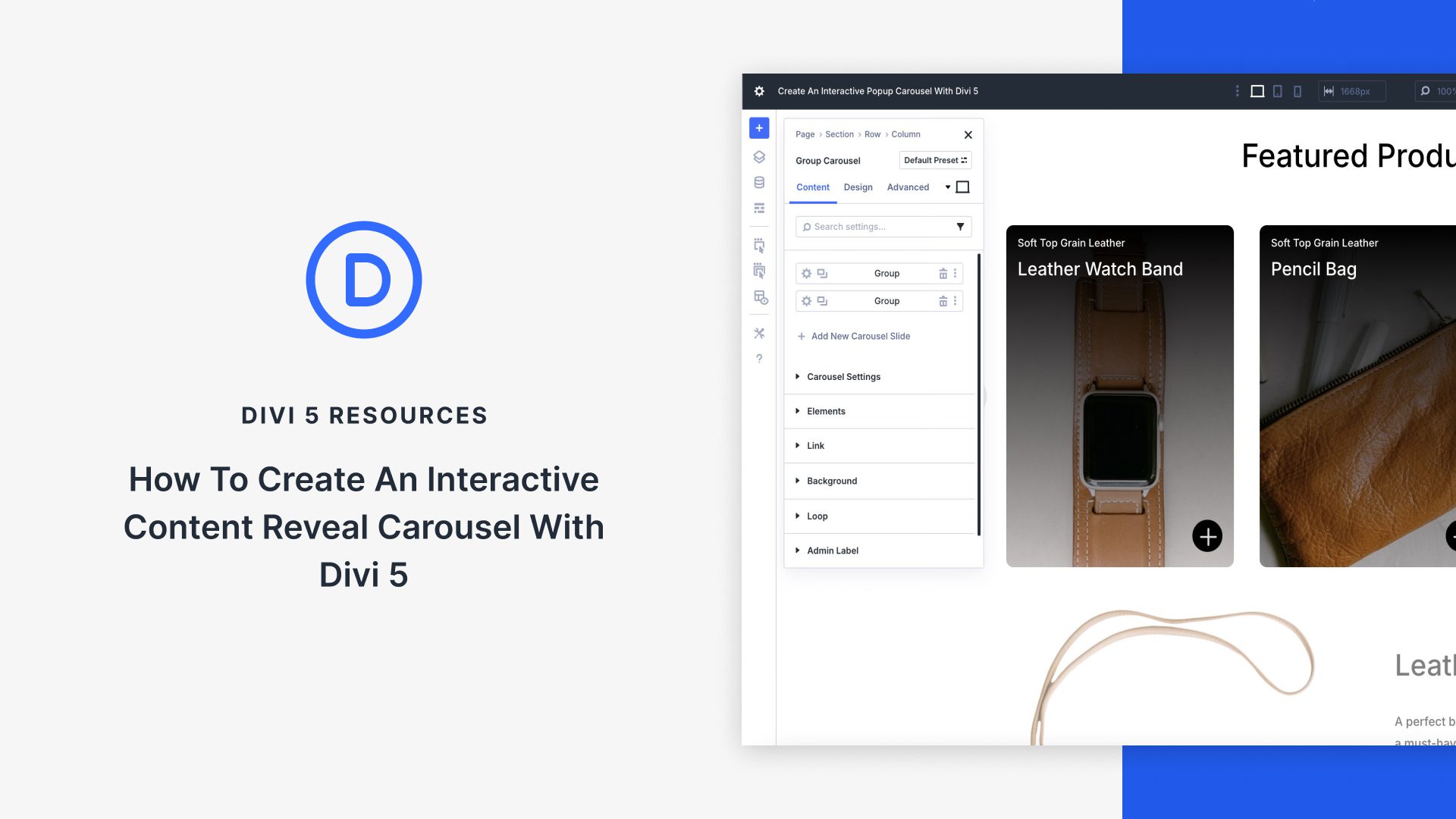 How To Create An Interactive Content Reveal Carousel With Divi 5