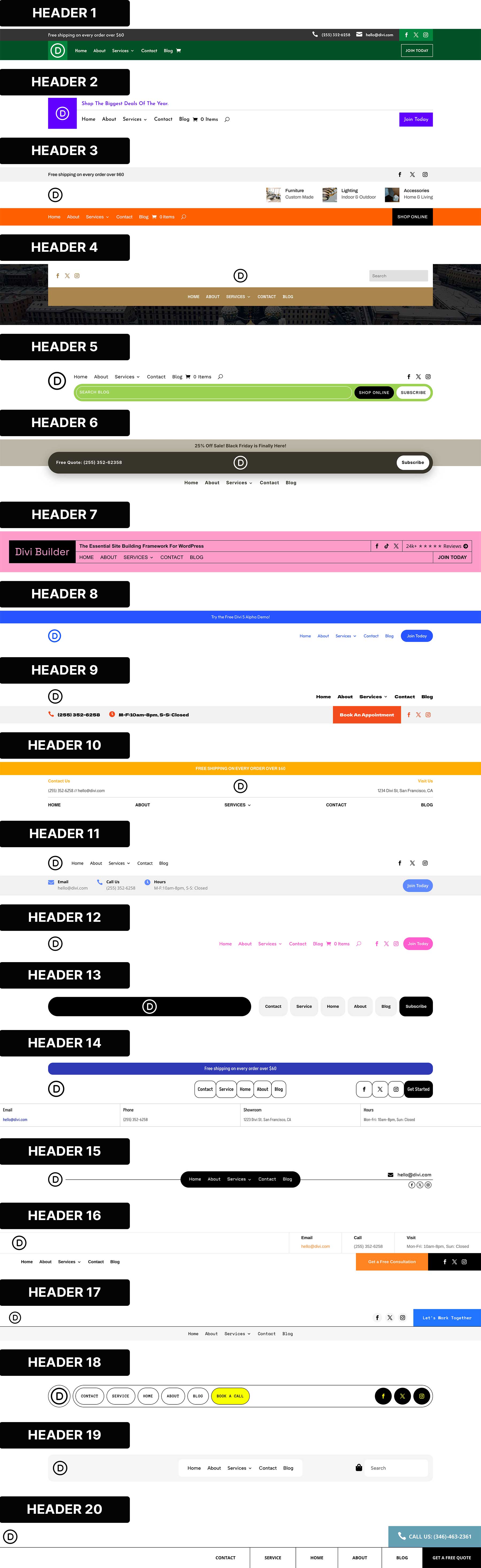 Divi 5 Flexbox headers