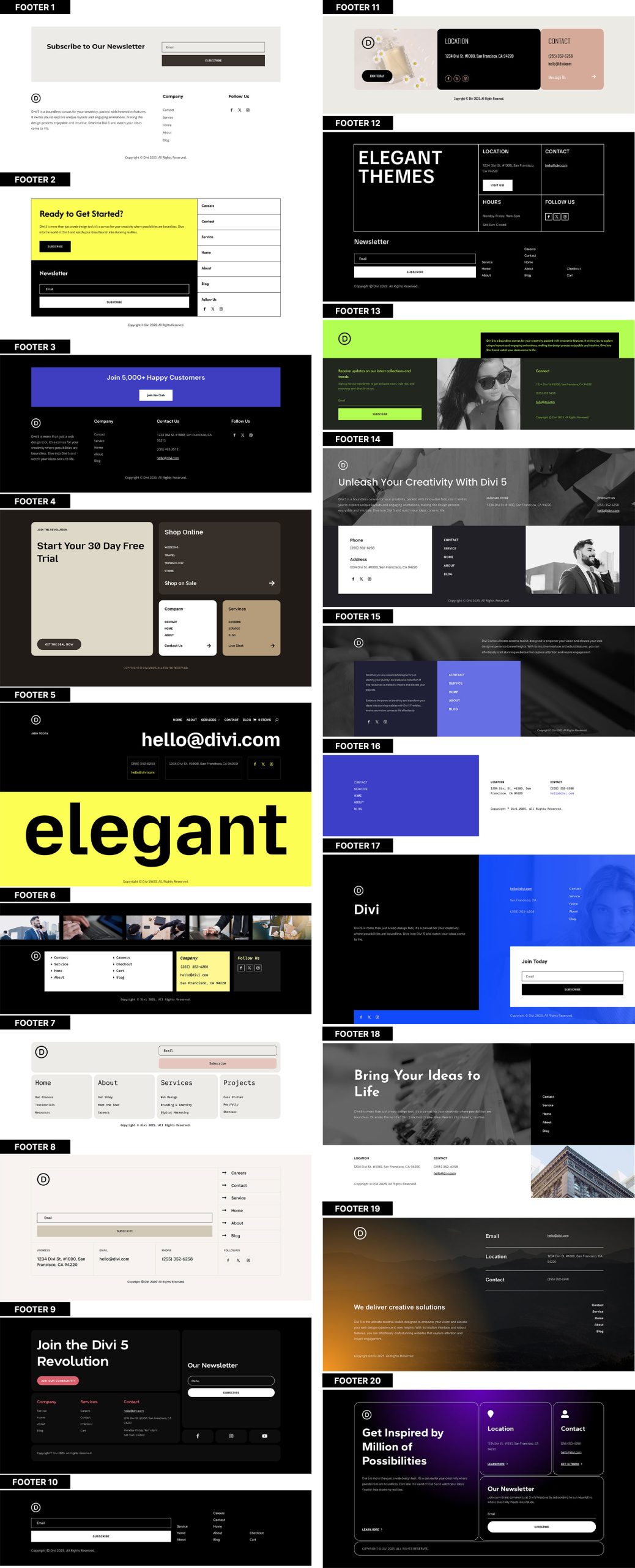 Flexbox Footers For Divi 5