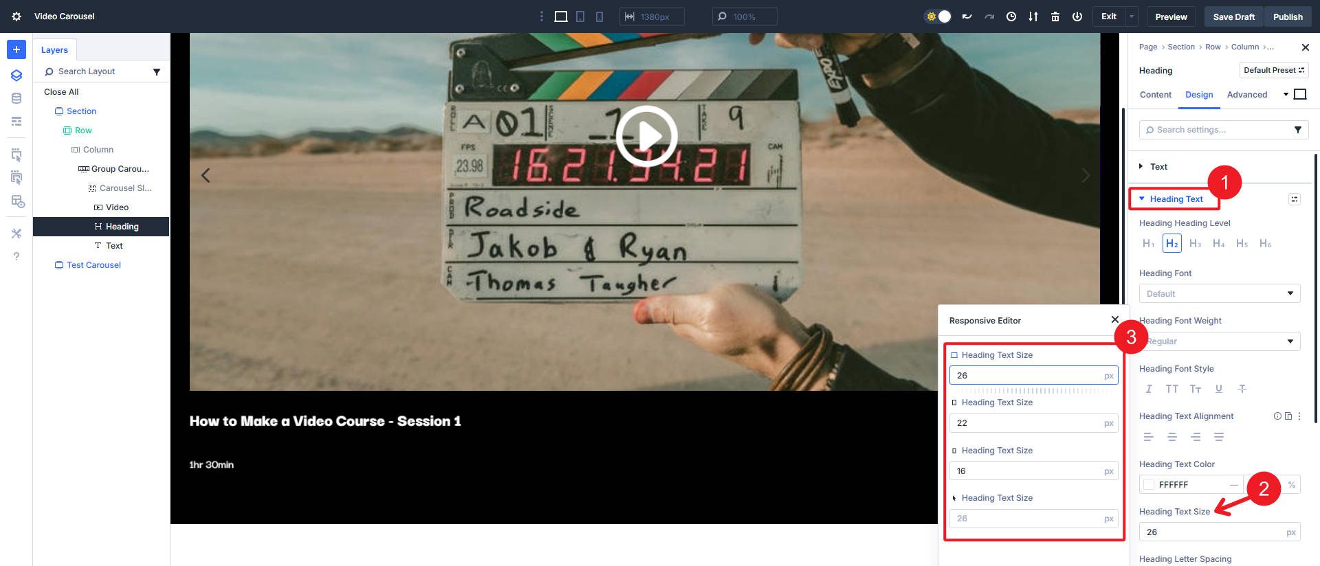 Set Responsive Heading Module Text Size