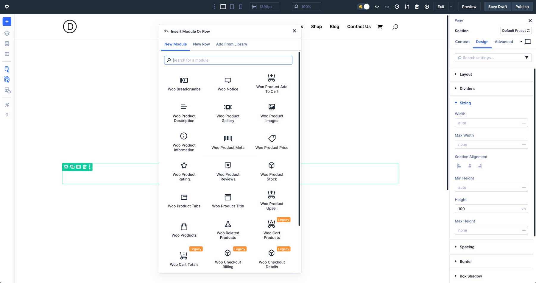 Woo Product Modules in Divi 5