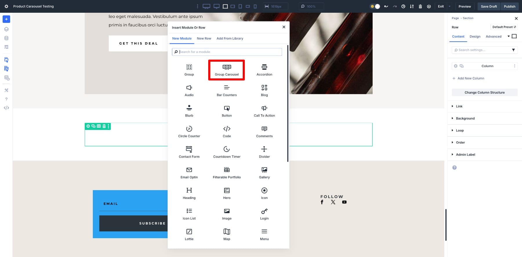 group carousel module
