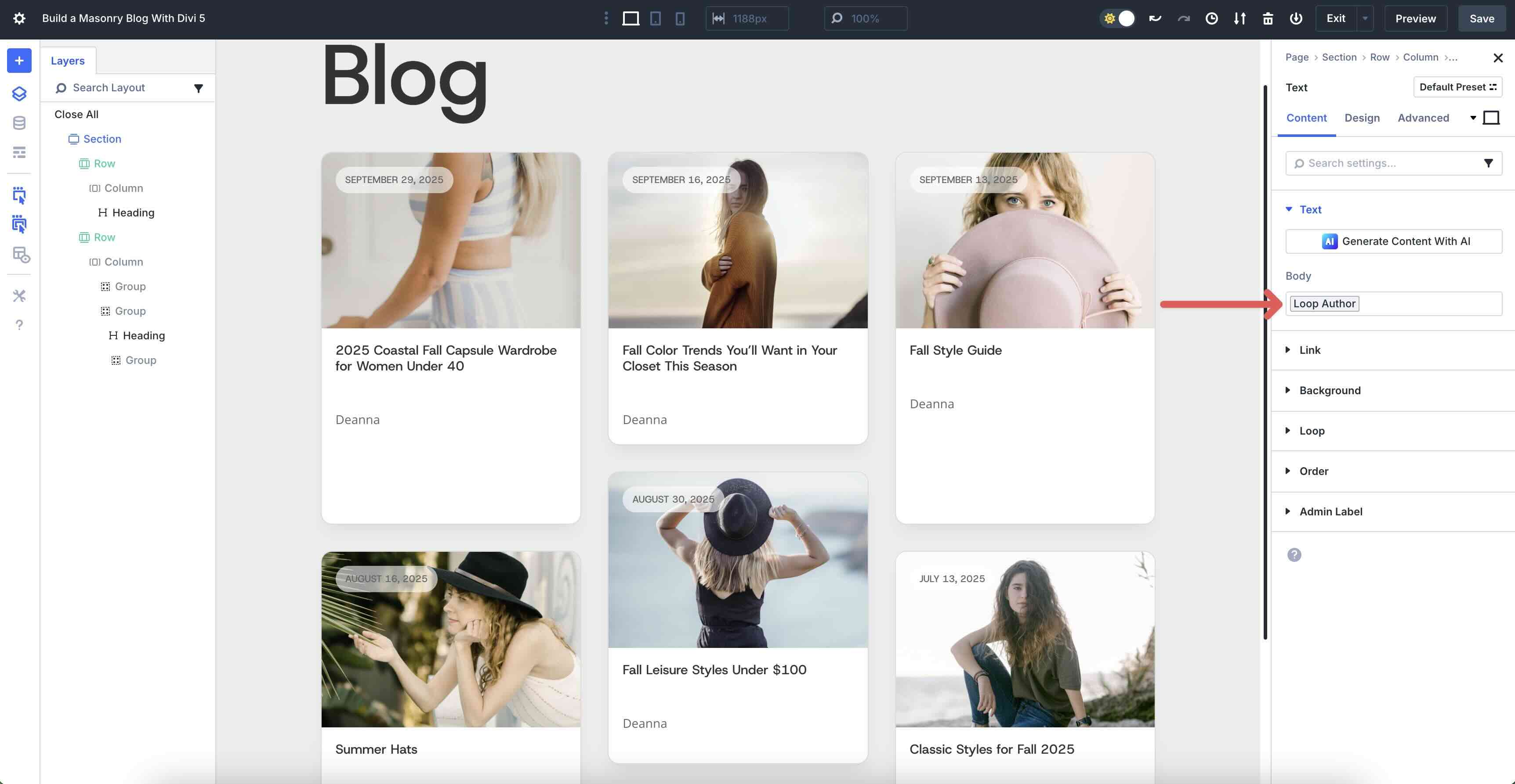 Masonry Blog With Divi 5