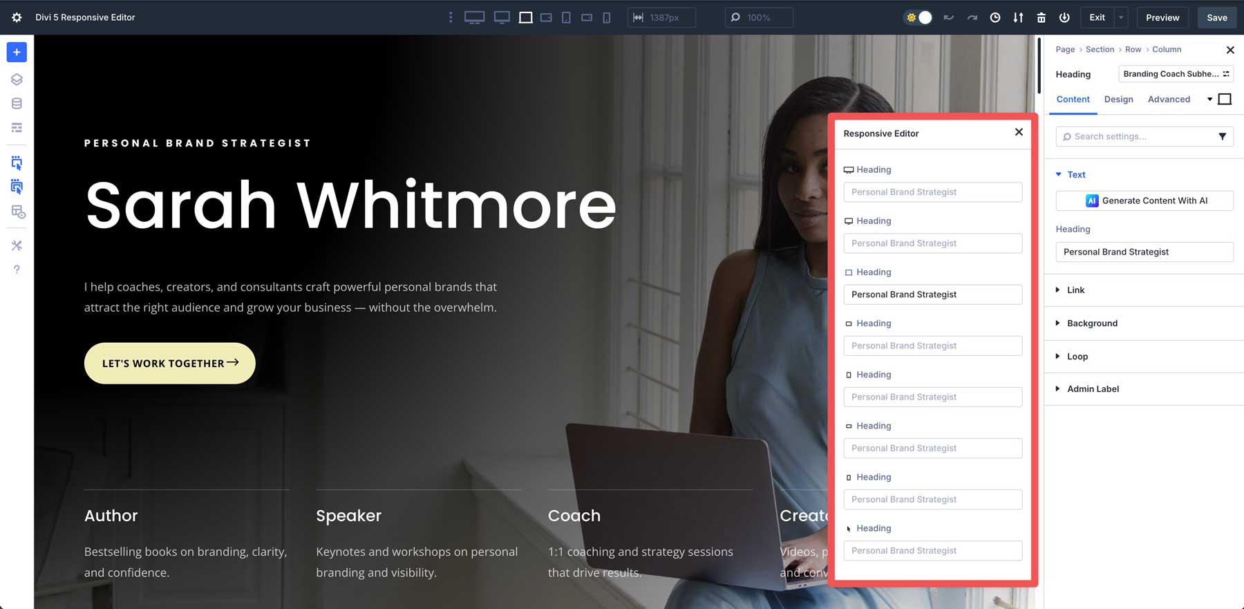 Divi 5 Responsive Editor