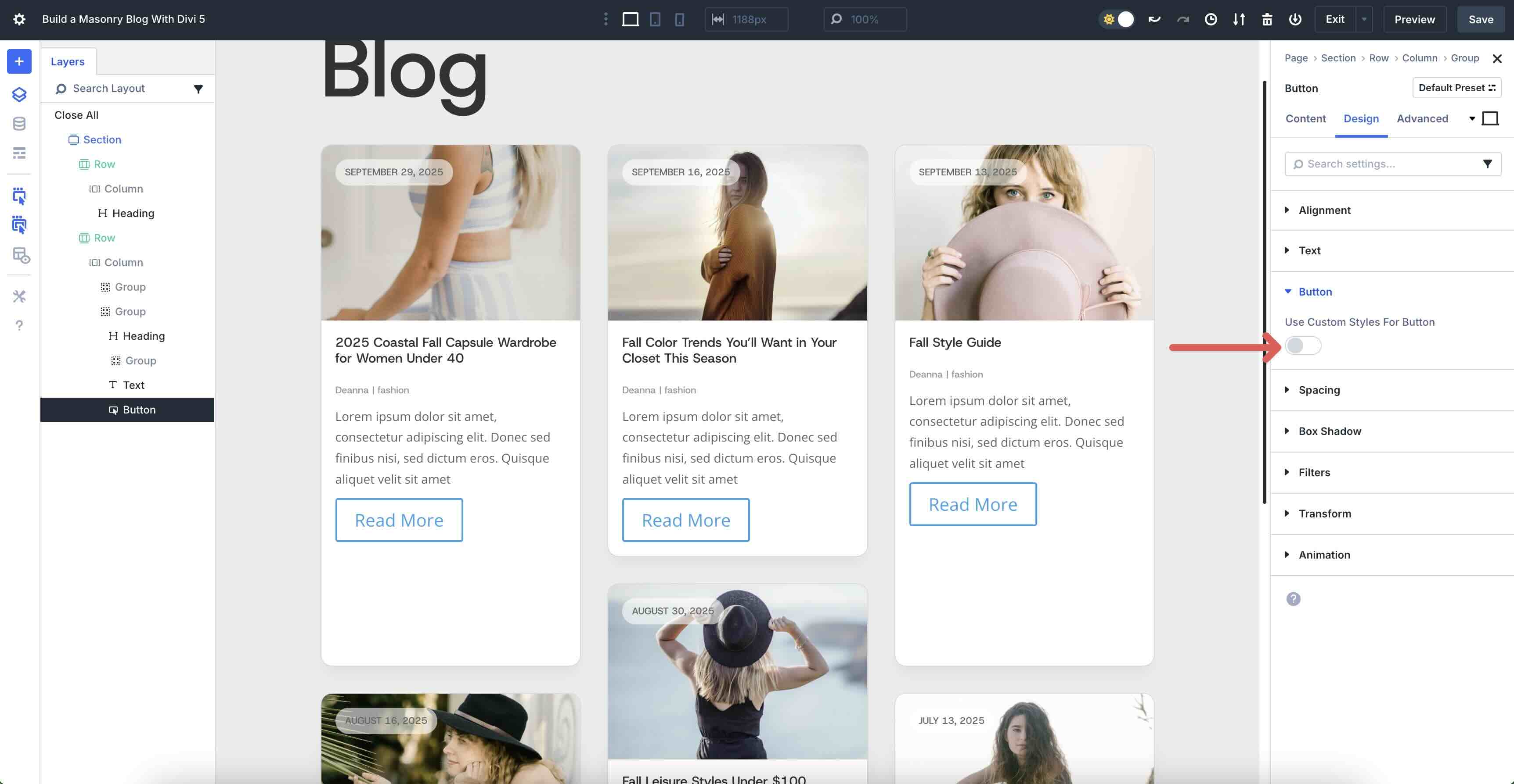 Masonry Blog With Divi 5