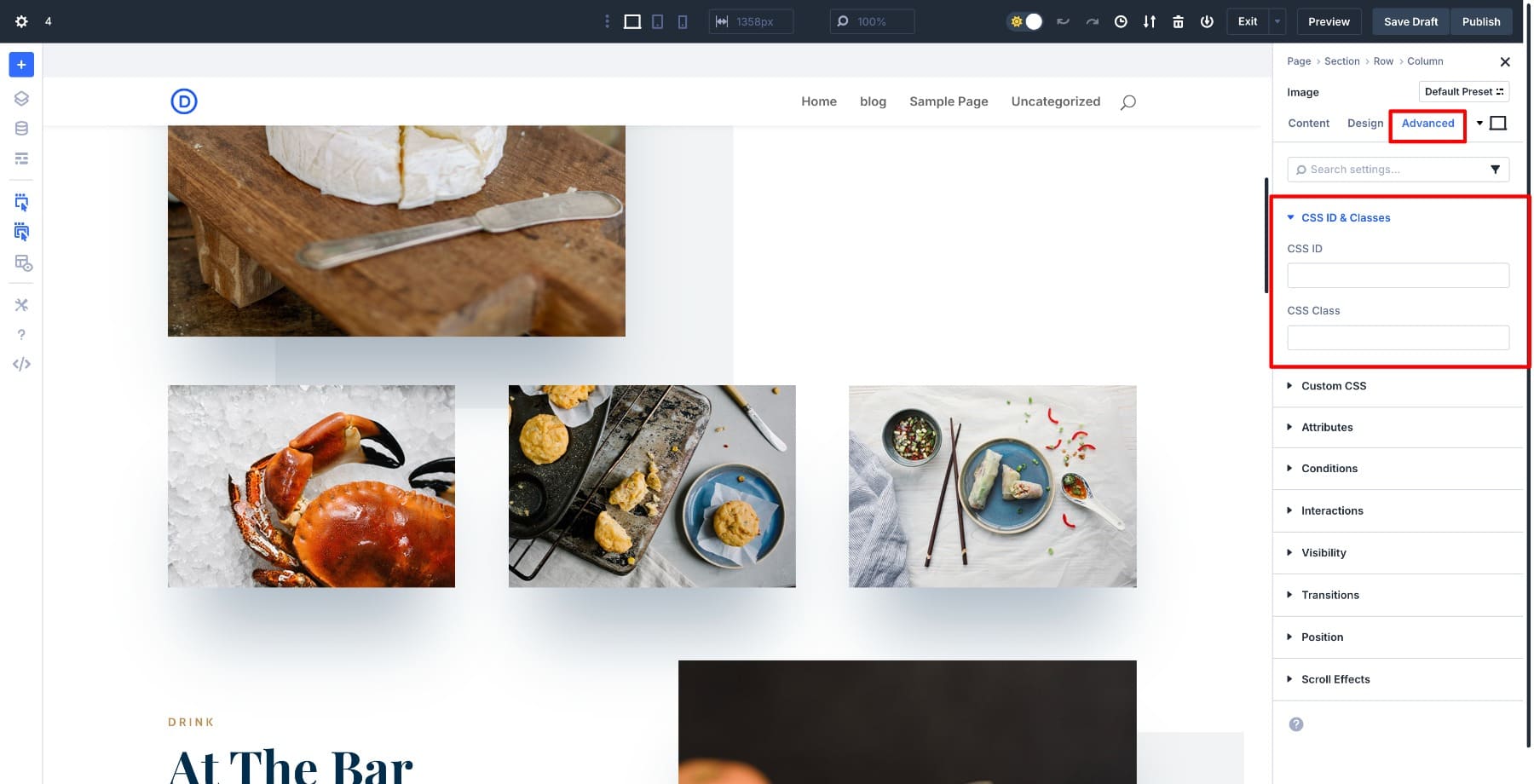 CSS ID & Classes in older divi versions