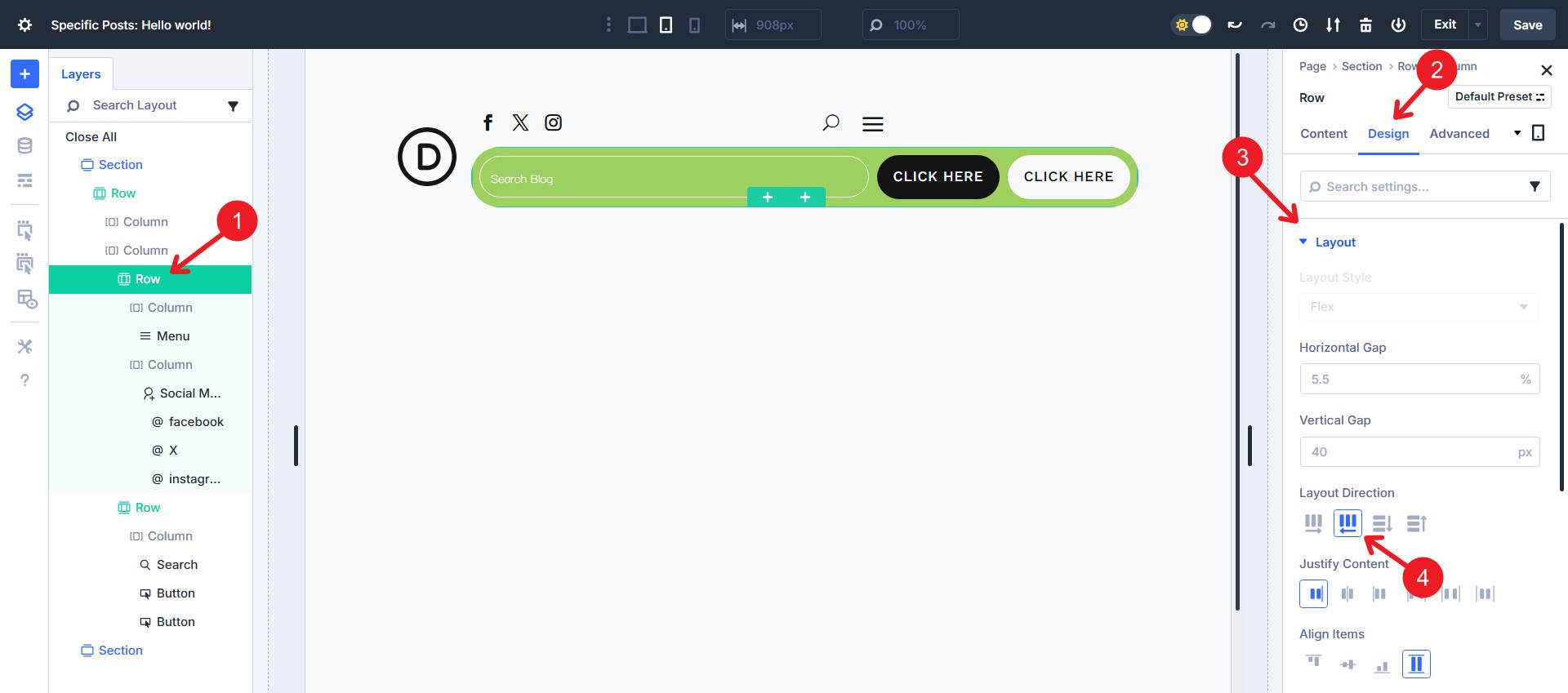 Tablet and lower breakpoints get first nested row flex direction of row reverse to switch order of menu
