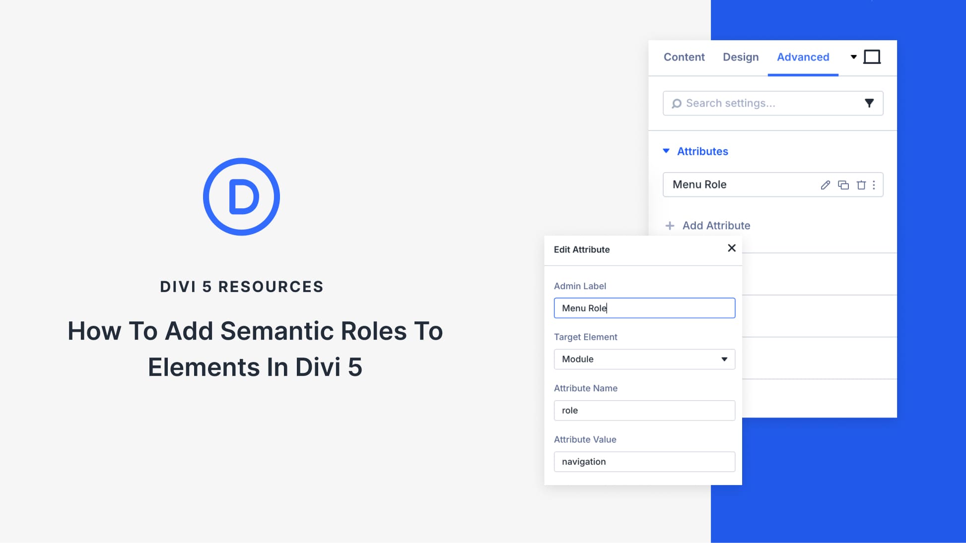 How To Add Semantic Roles To Elements In Divi 5