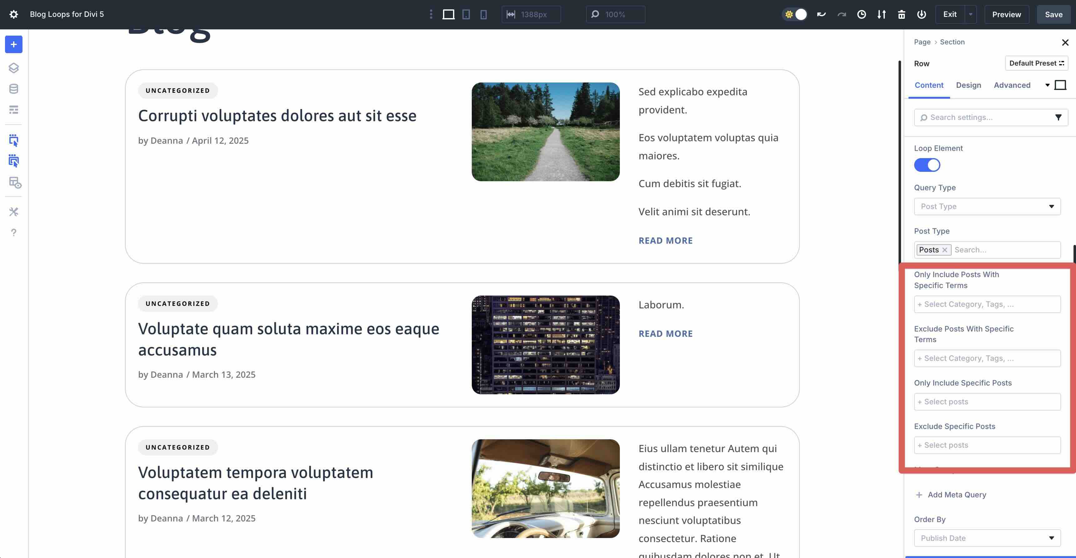 Blog Loops For Divi 5