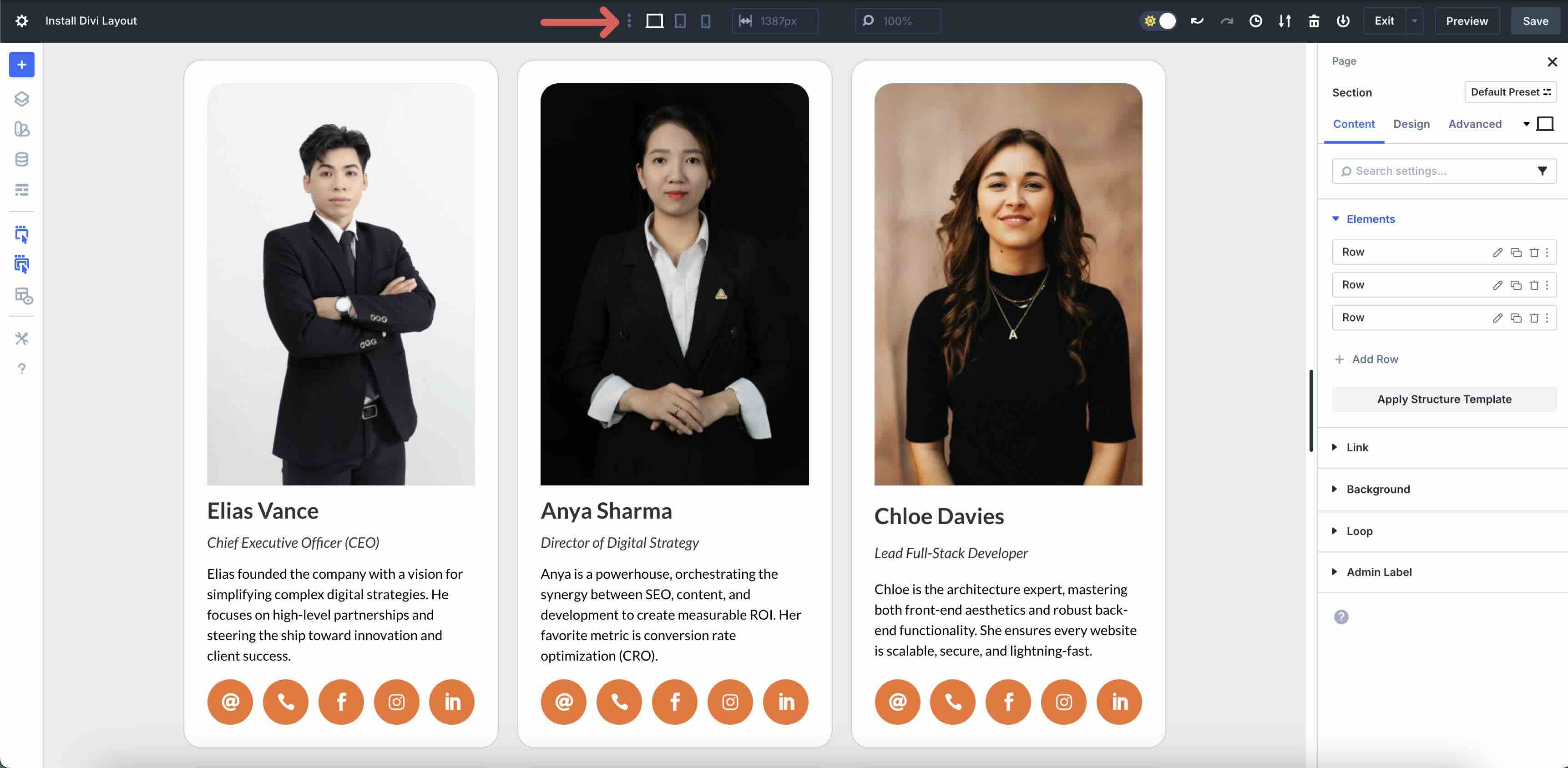 build a team directory using Loop Builder