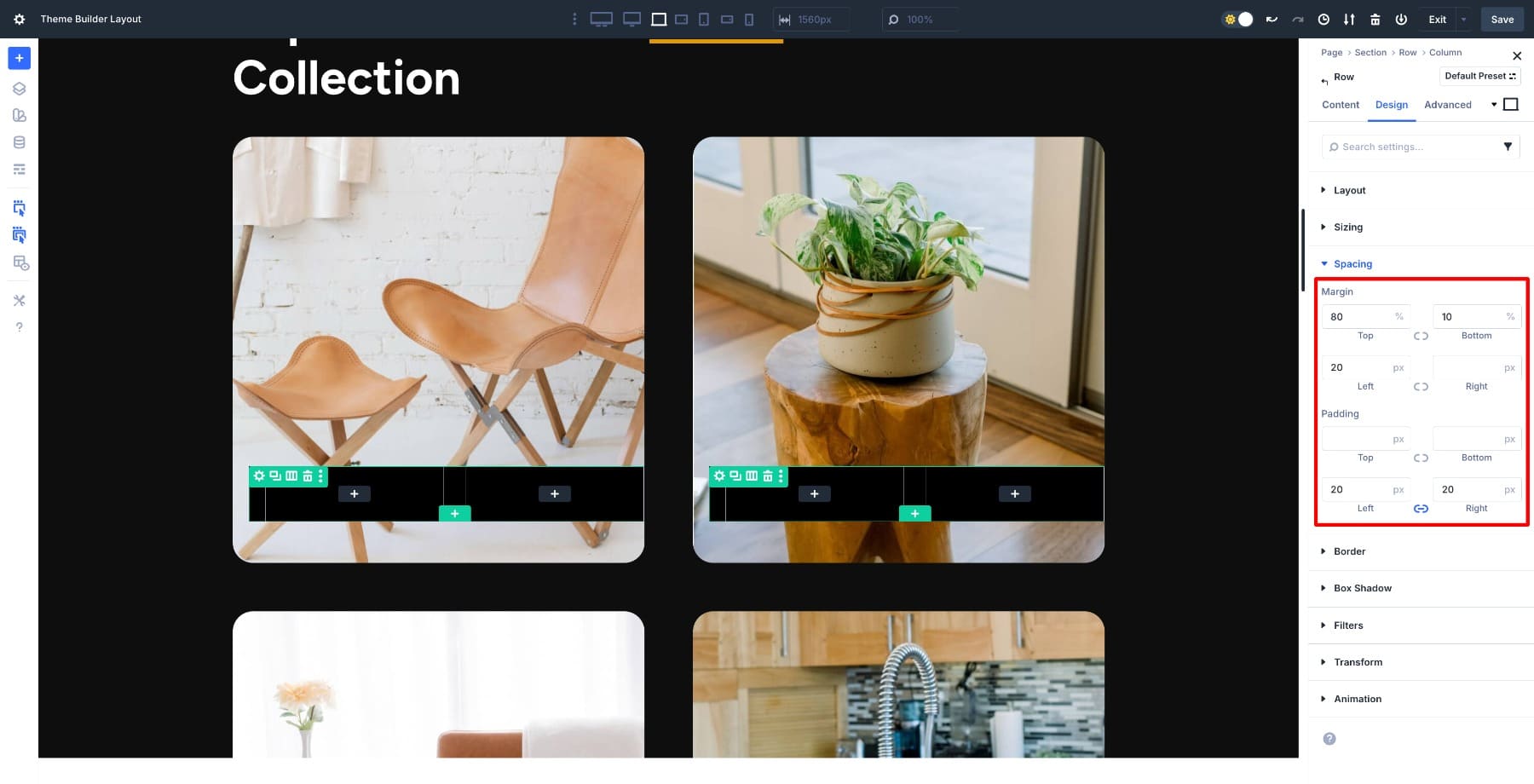add padding and margin