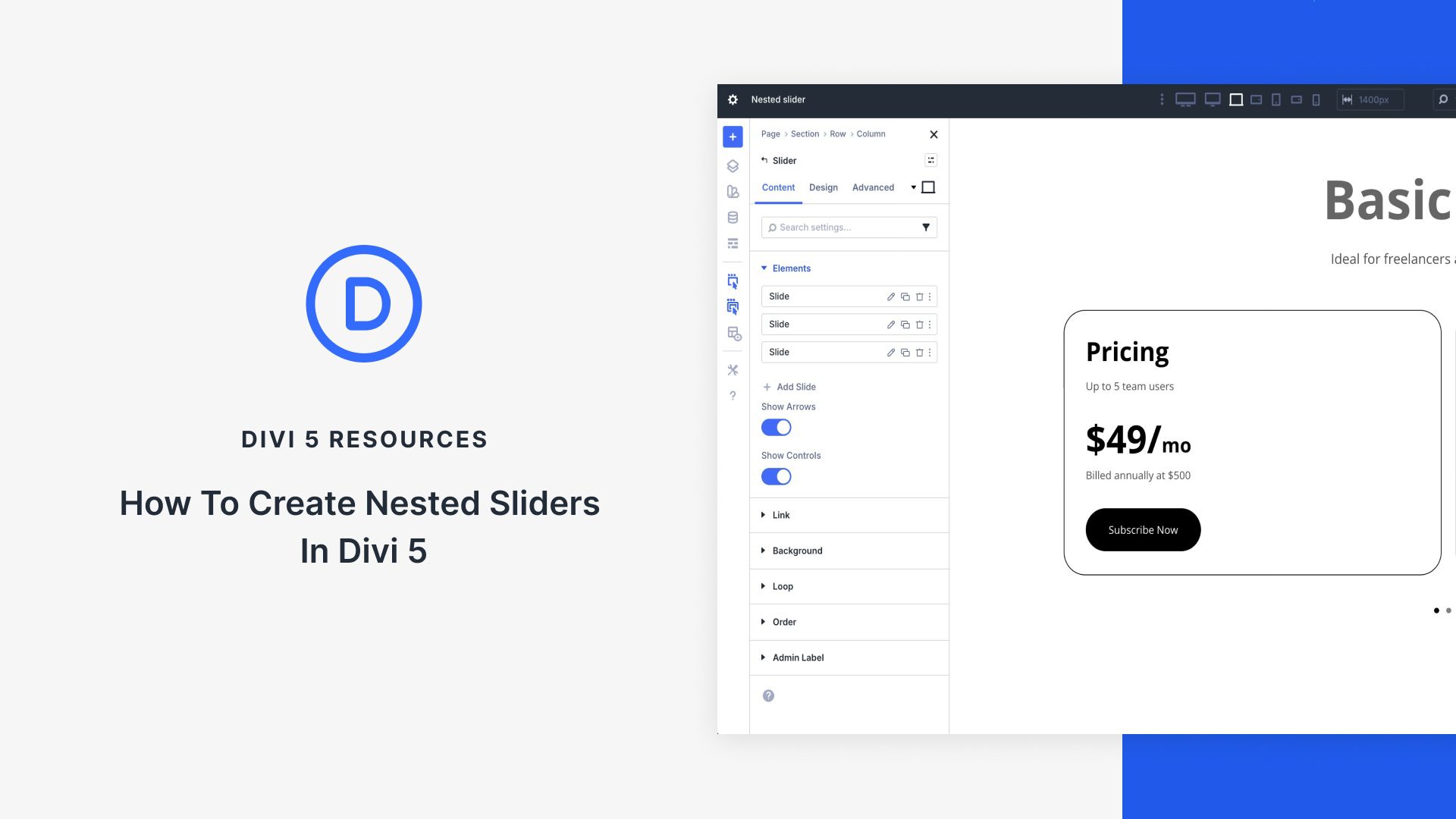 How To Create Nested Sliders In Divi 5