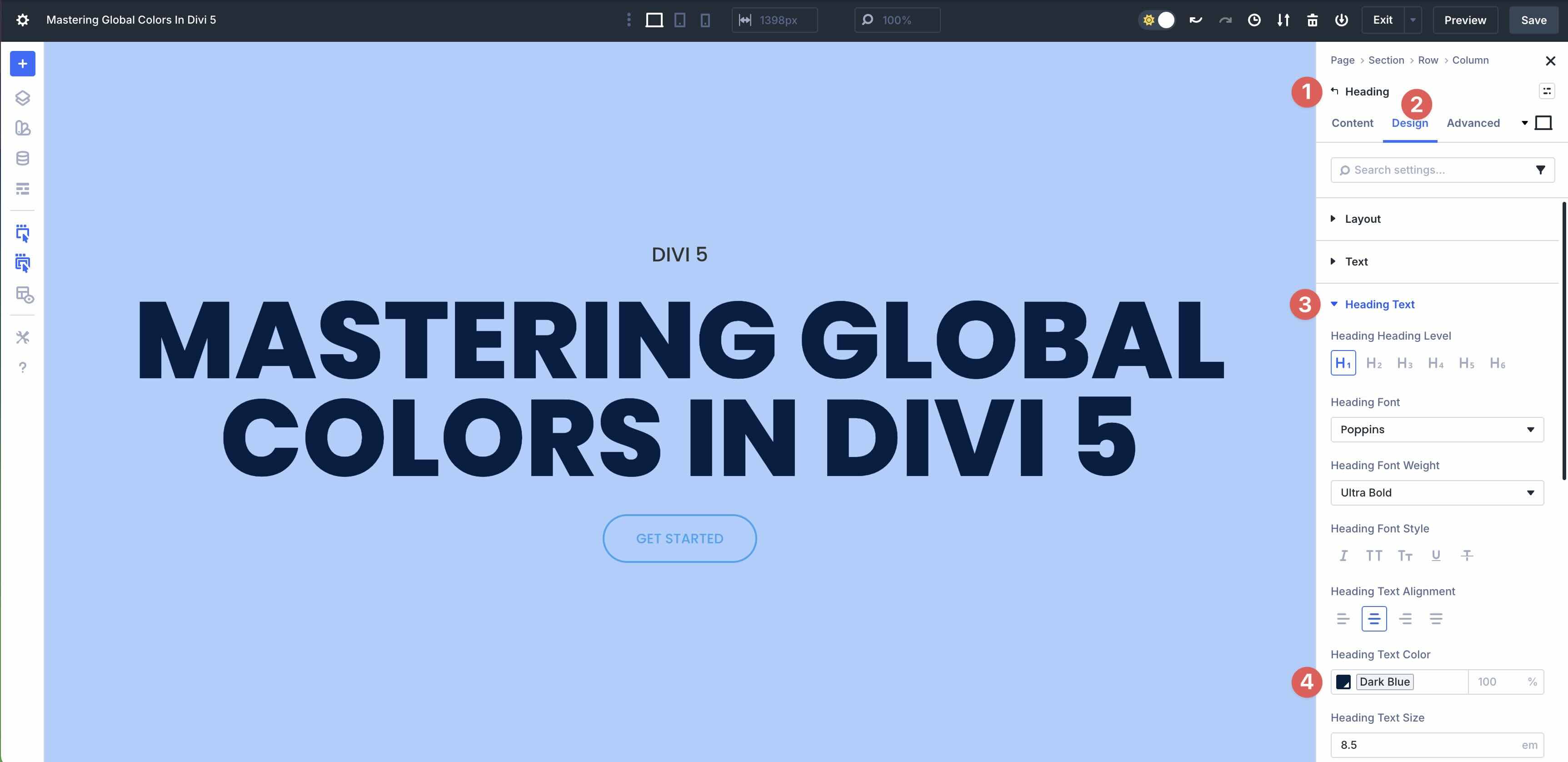 heading global color