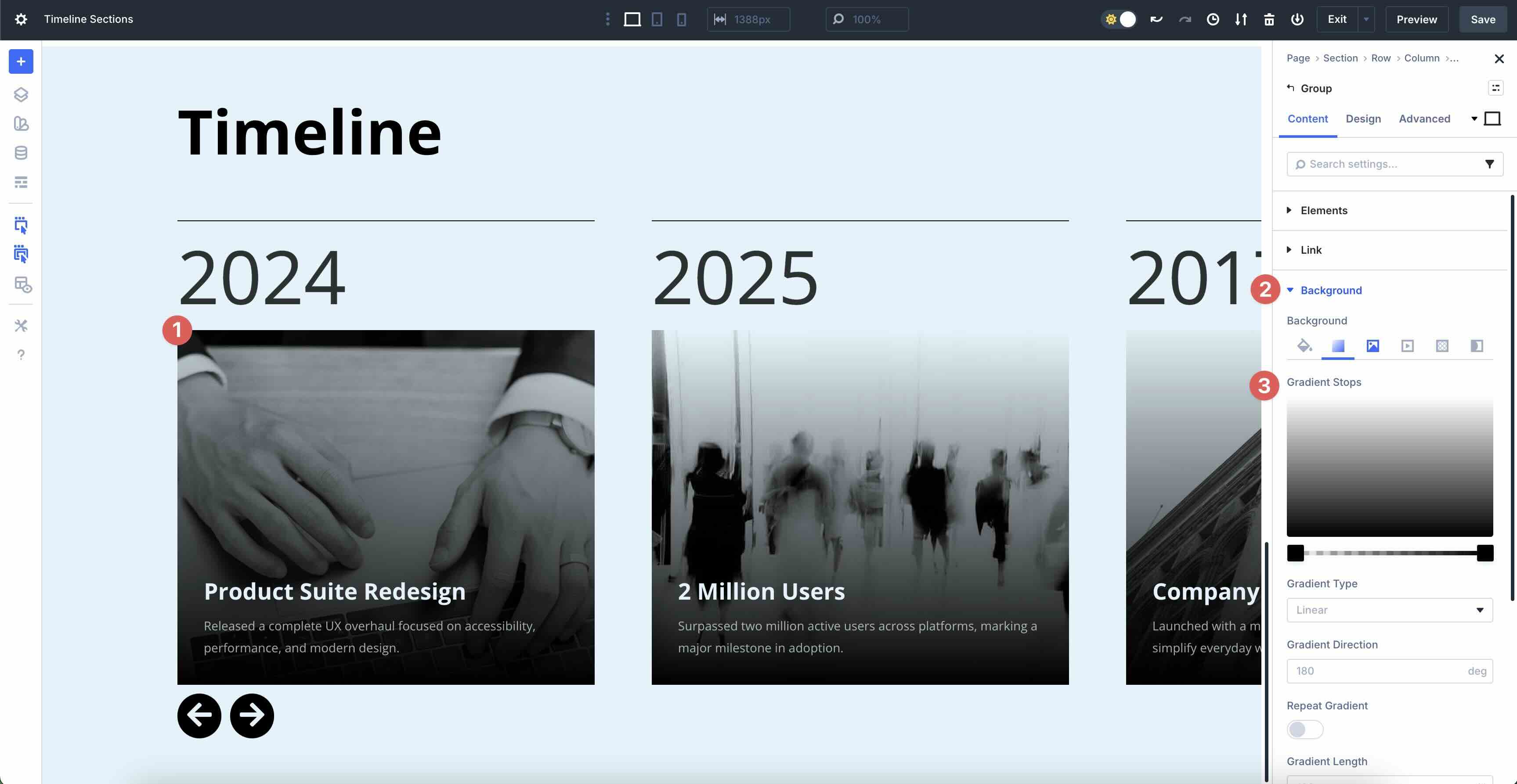 use background gradients