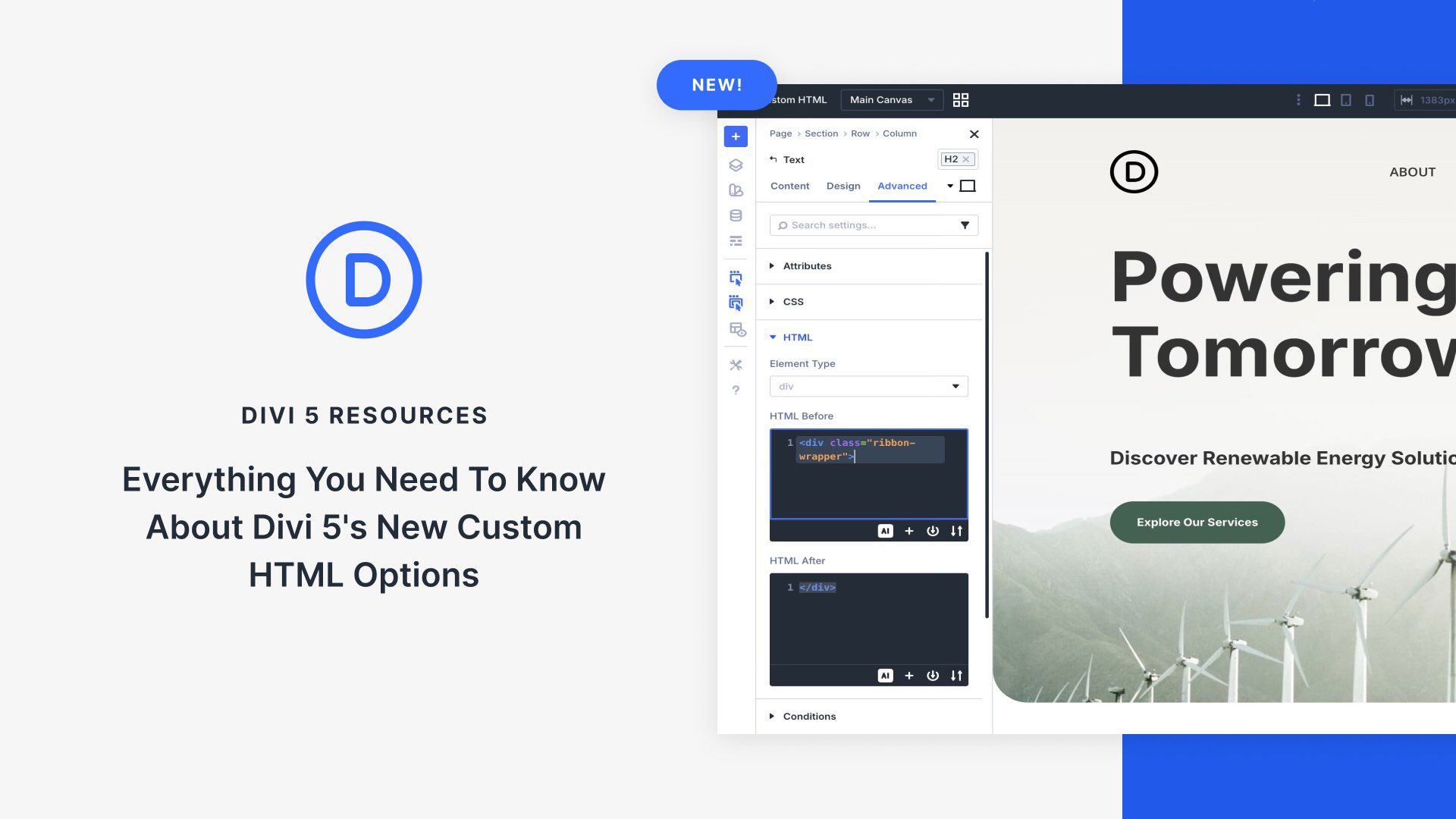 Everything You Need To Know About Divi 5’s New Custom HTML Options