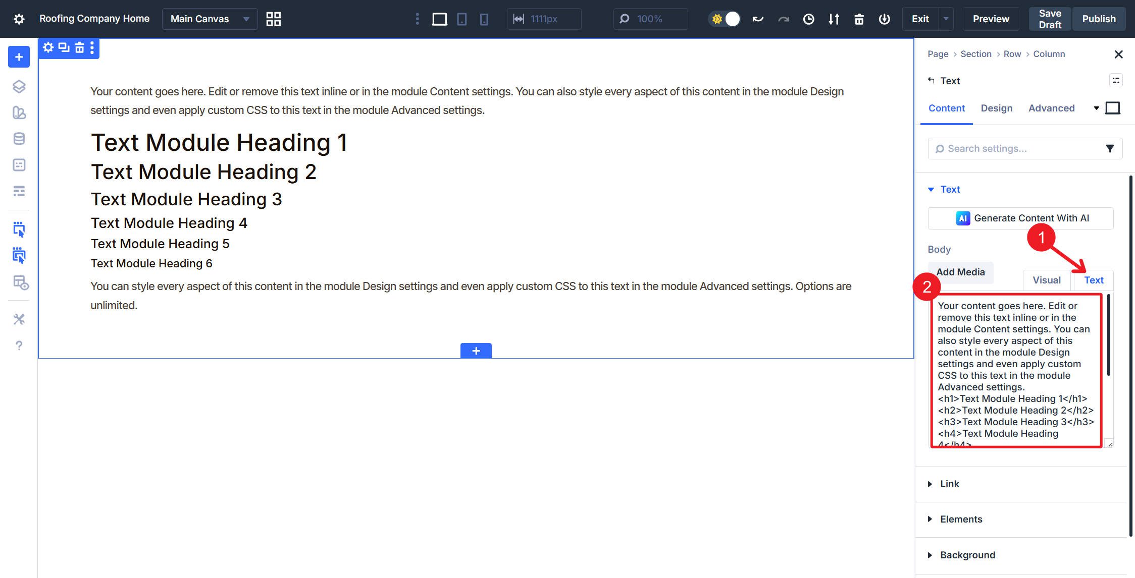 Rich Text Placeholder Text to style with Presets