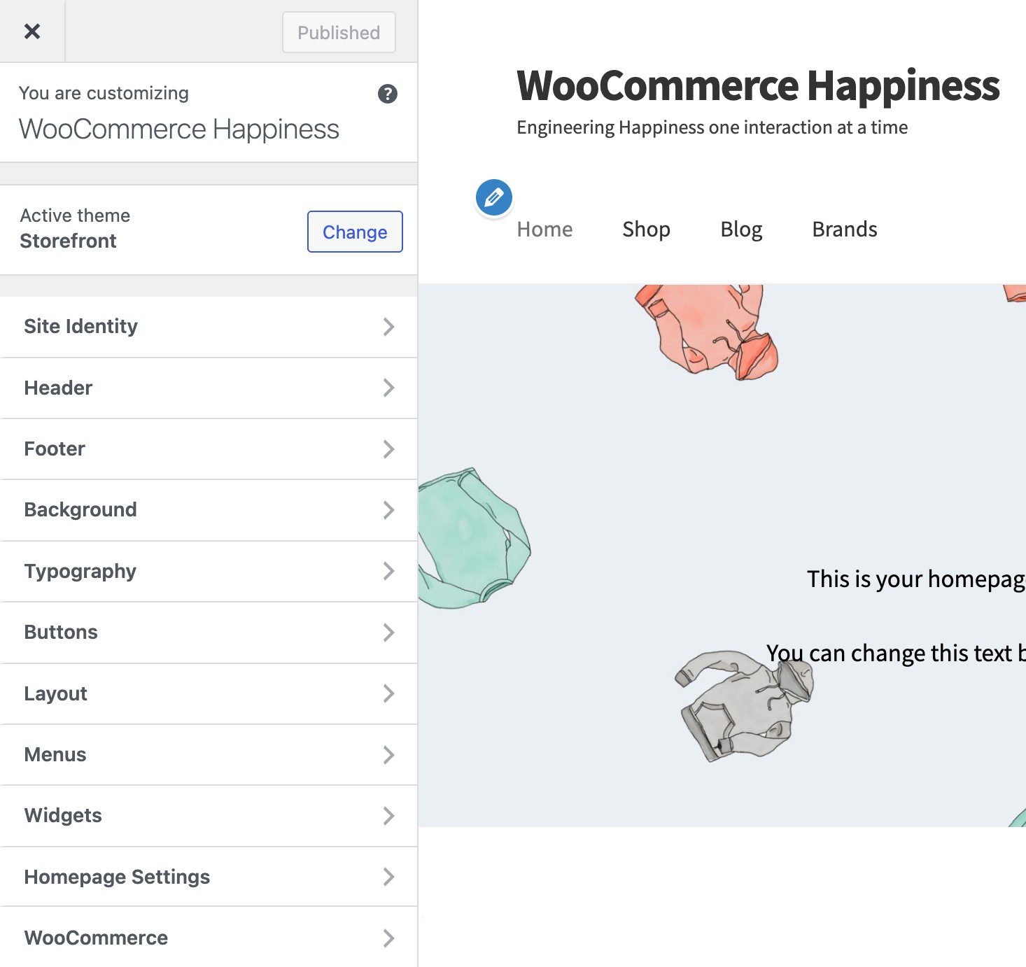 Storefront Theme Customizer