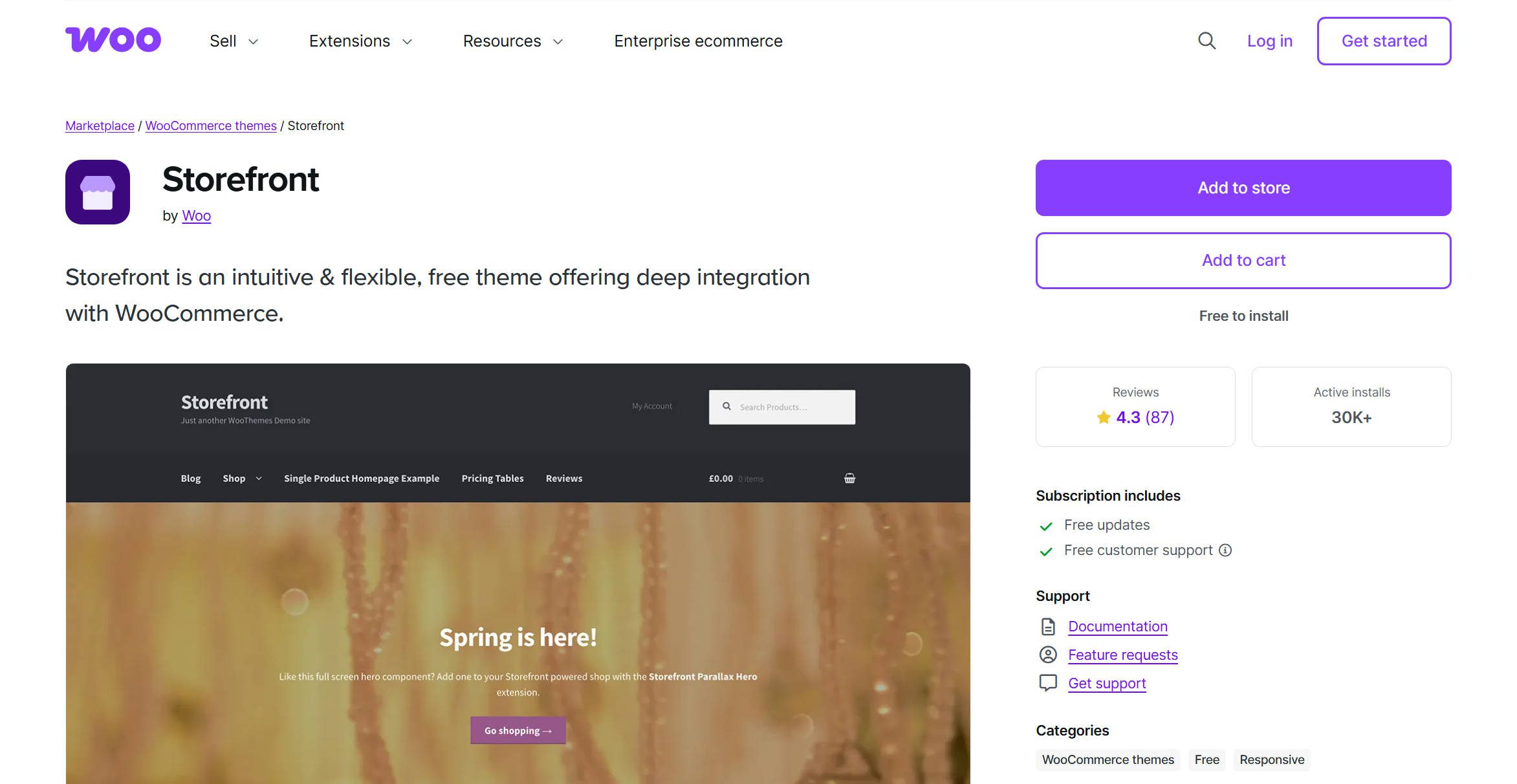 Storefront WooCommerce Theme Landing Page Jan 2026