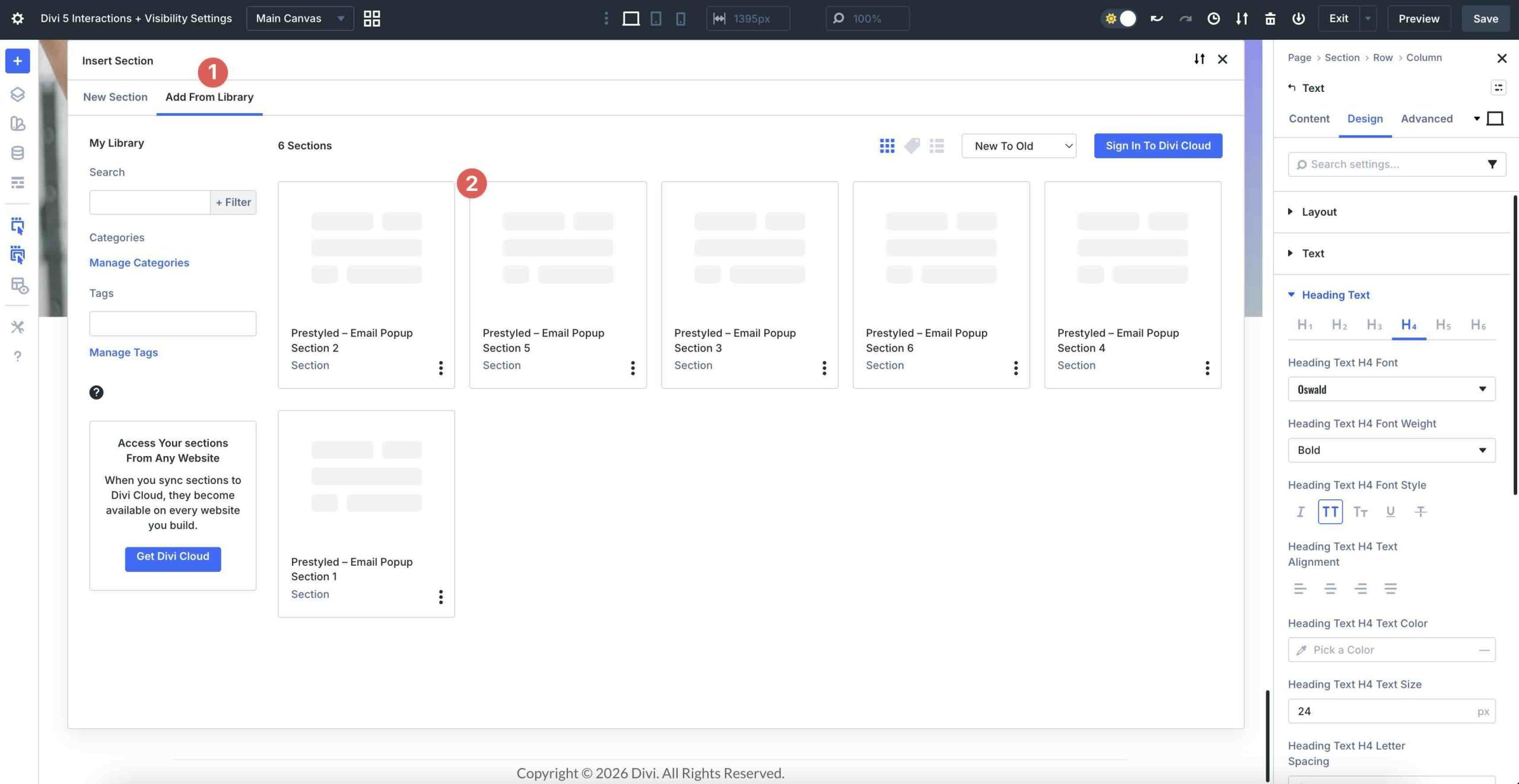 add a new popup section