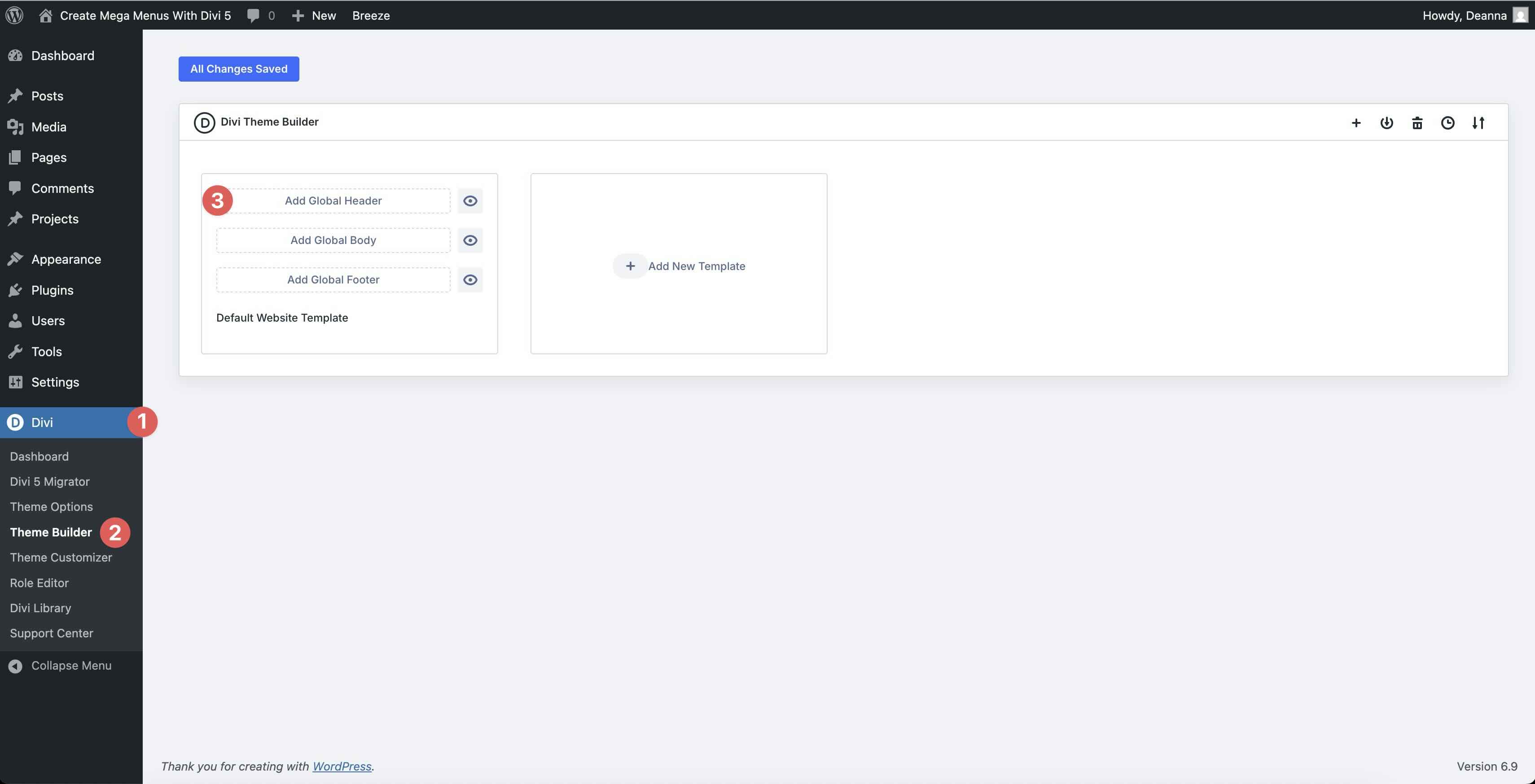 build a new header in Divi 5
