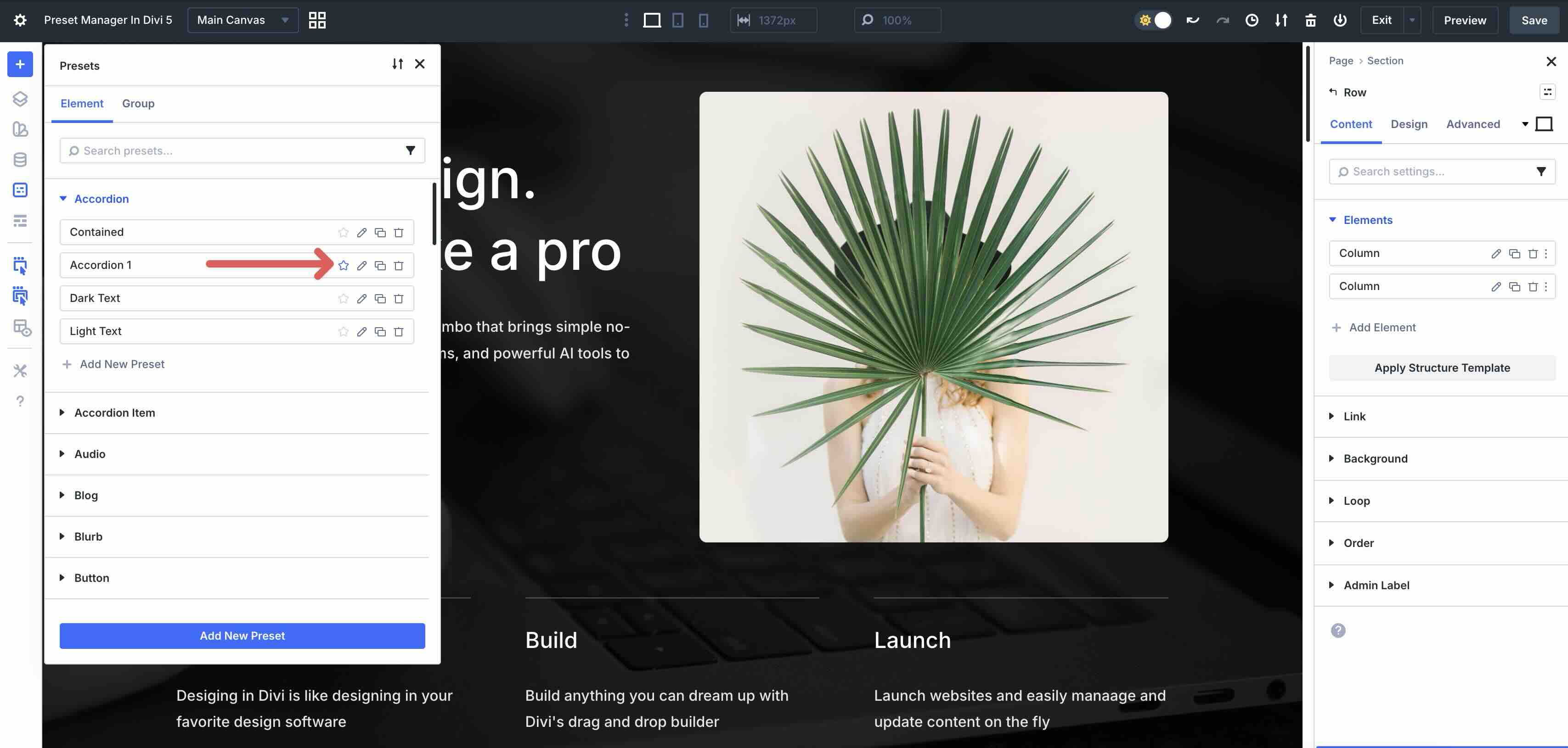 assigning a preset as a favorite