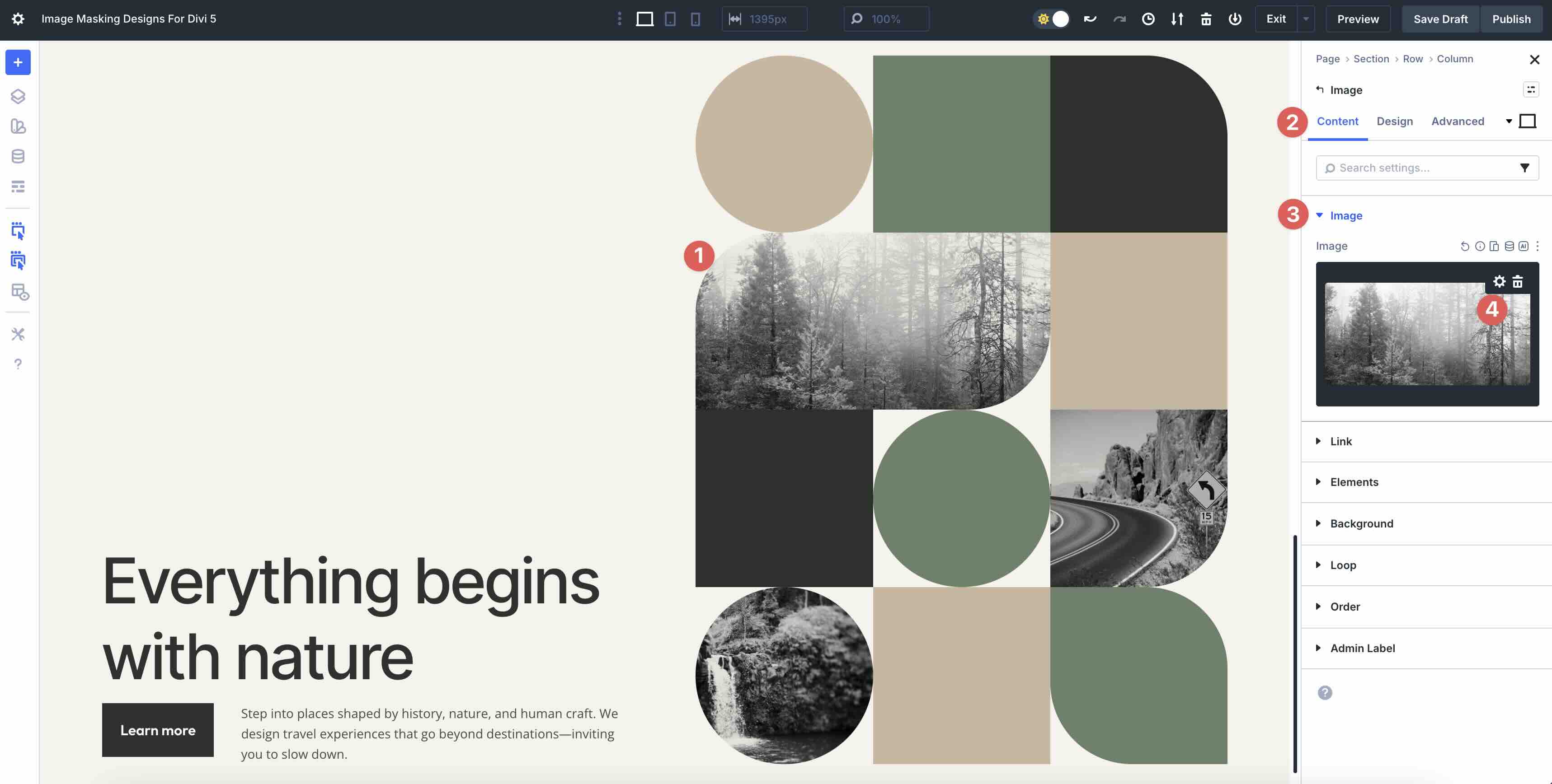 image masking designs for Divi 5