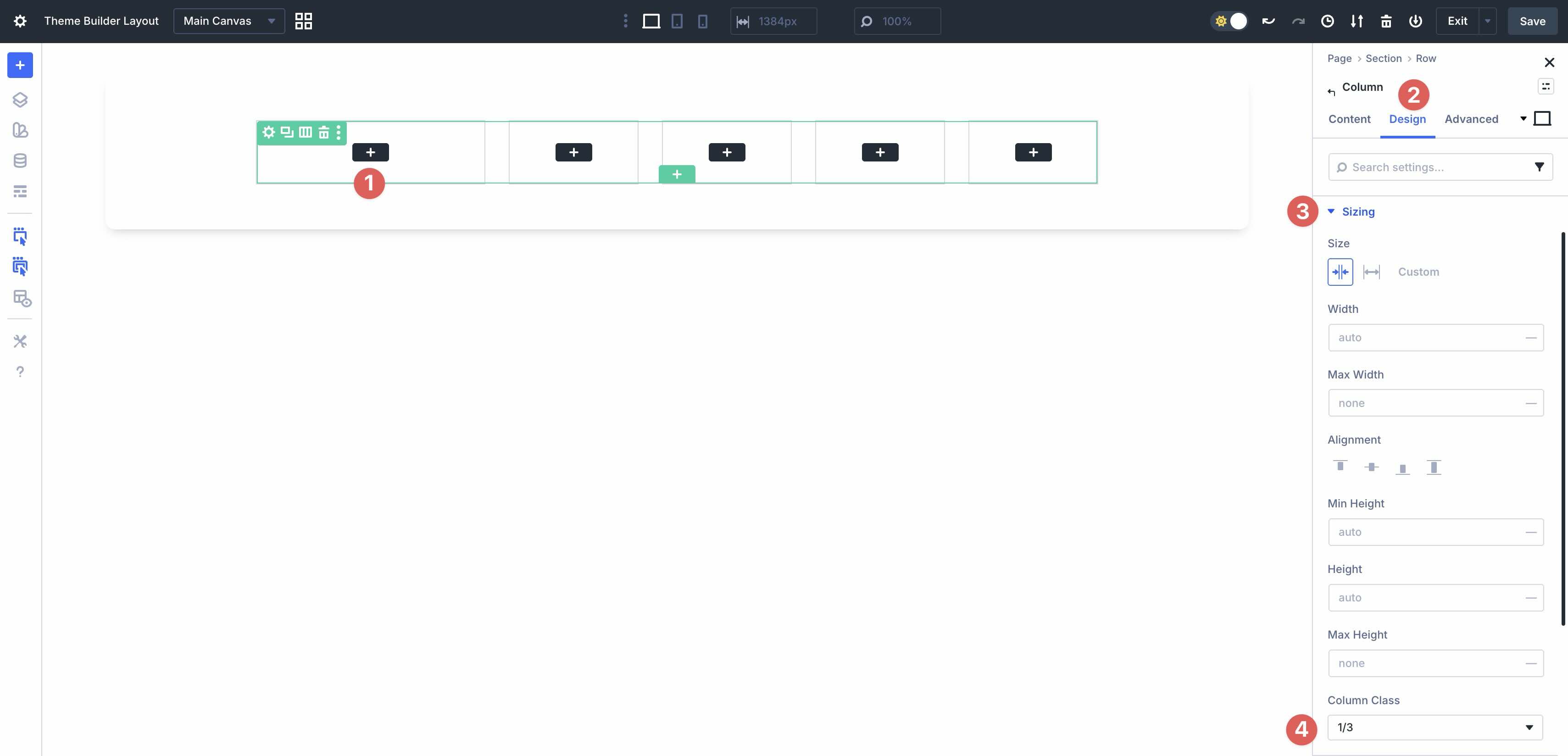 set column width in Divi 5