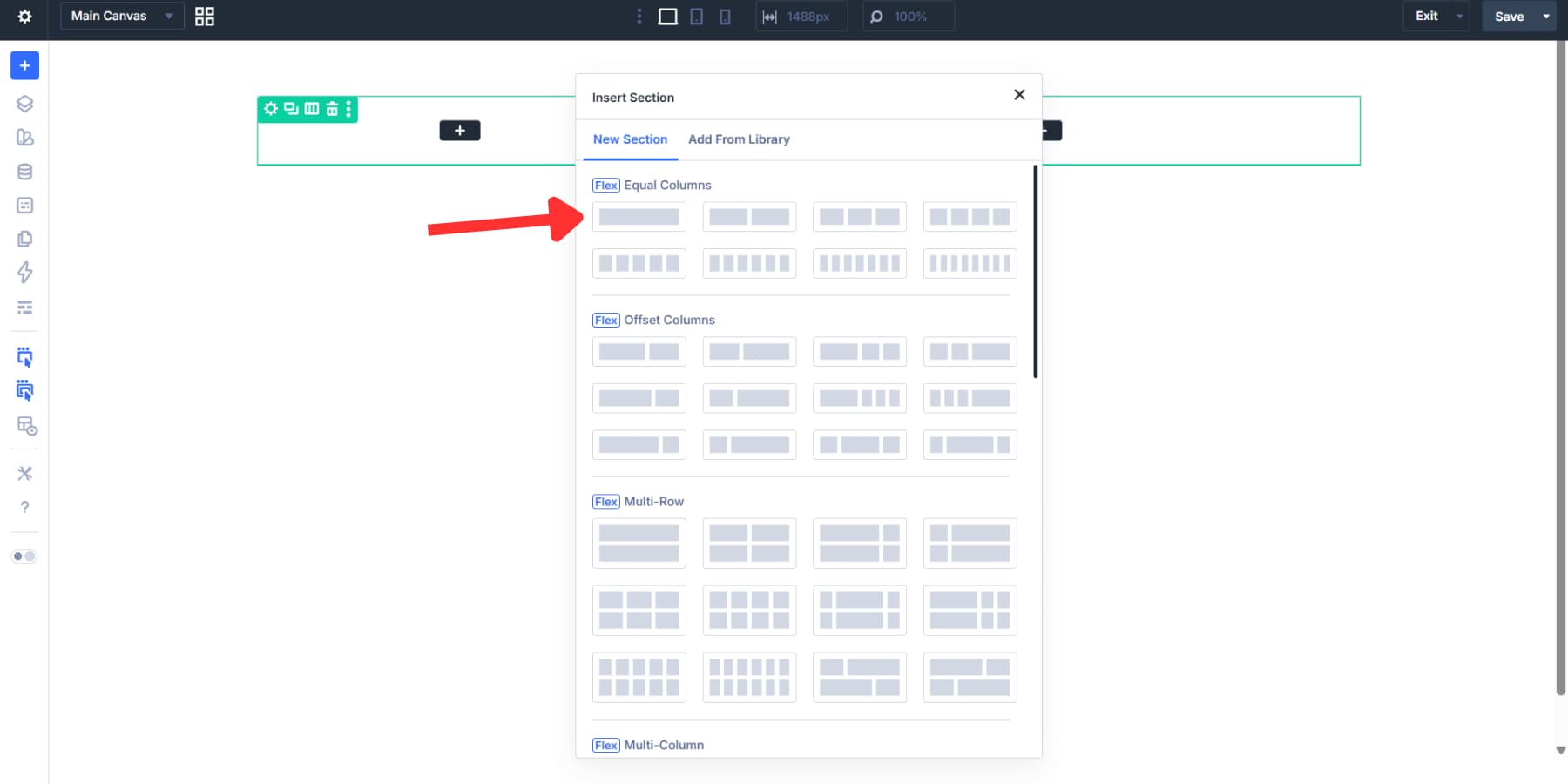 A screenshot of adding the second section a single row to the product template