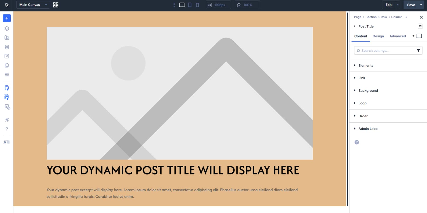 A screenshot of styling the blog post hero section