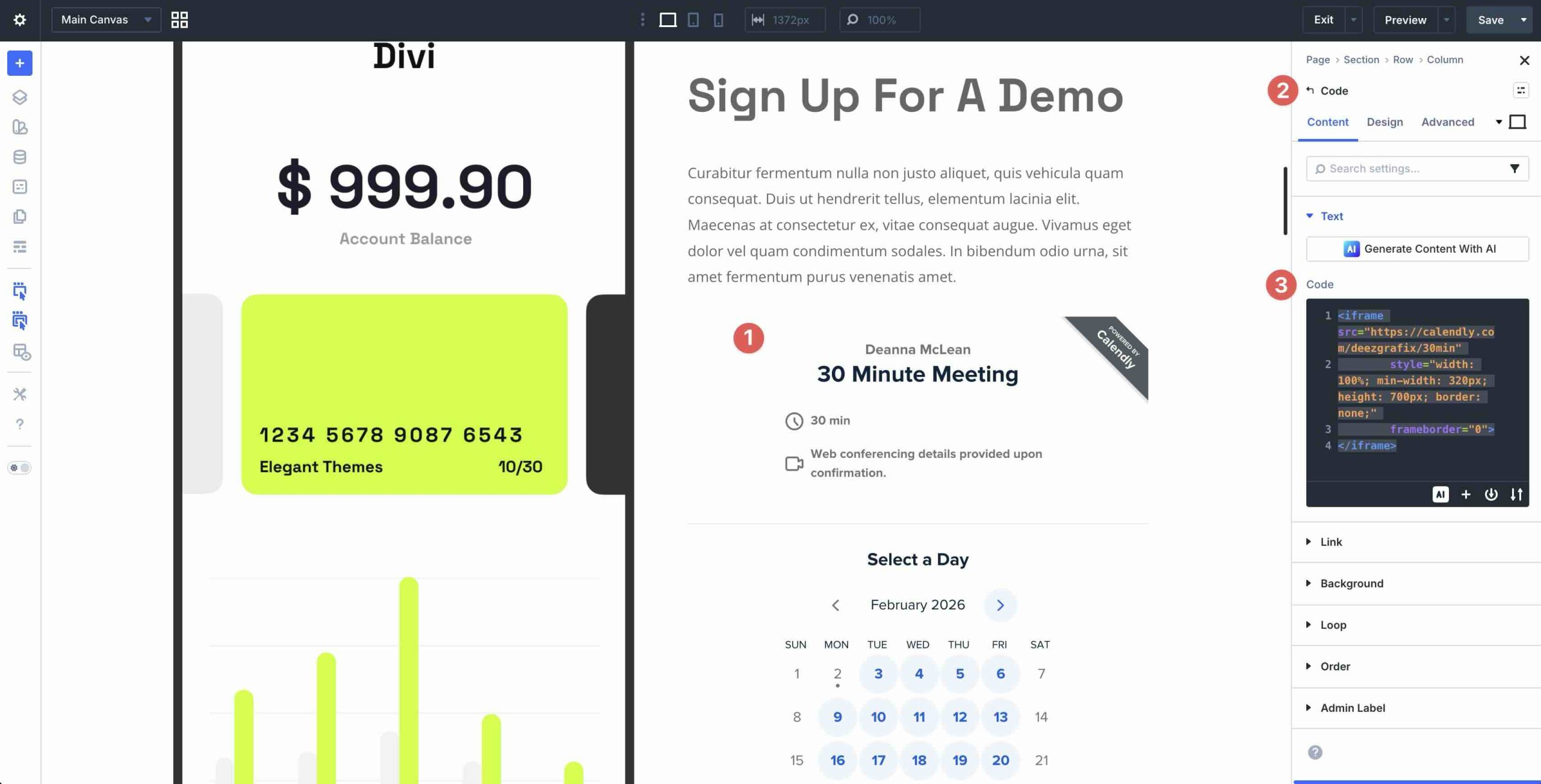Divi 5 Code module embed